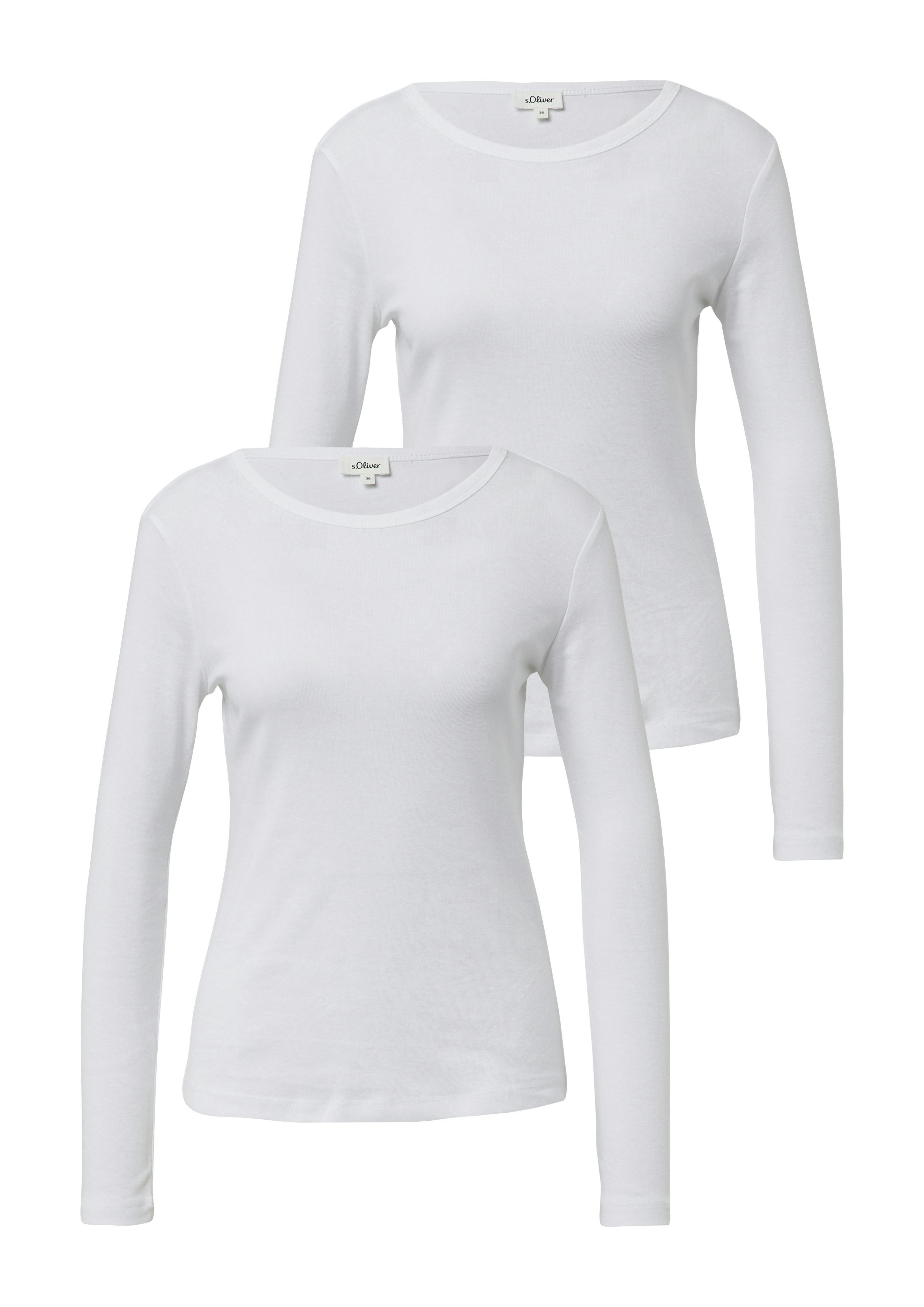 s.Oliver Langarmshirt (2-tlg) mit Rundhalsausschnitt, 2er Pack
