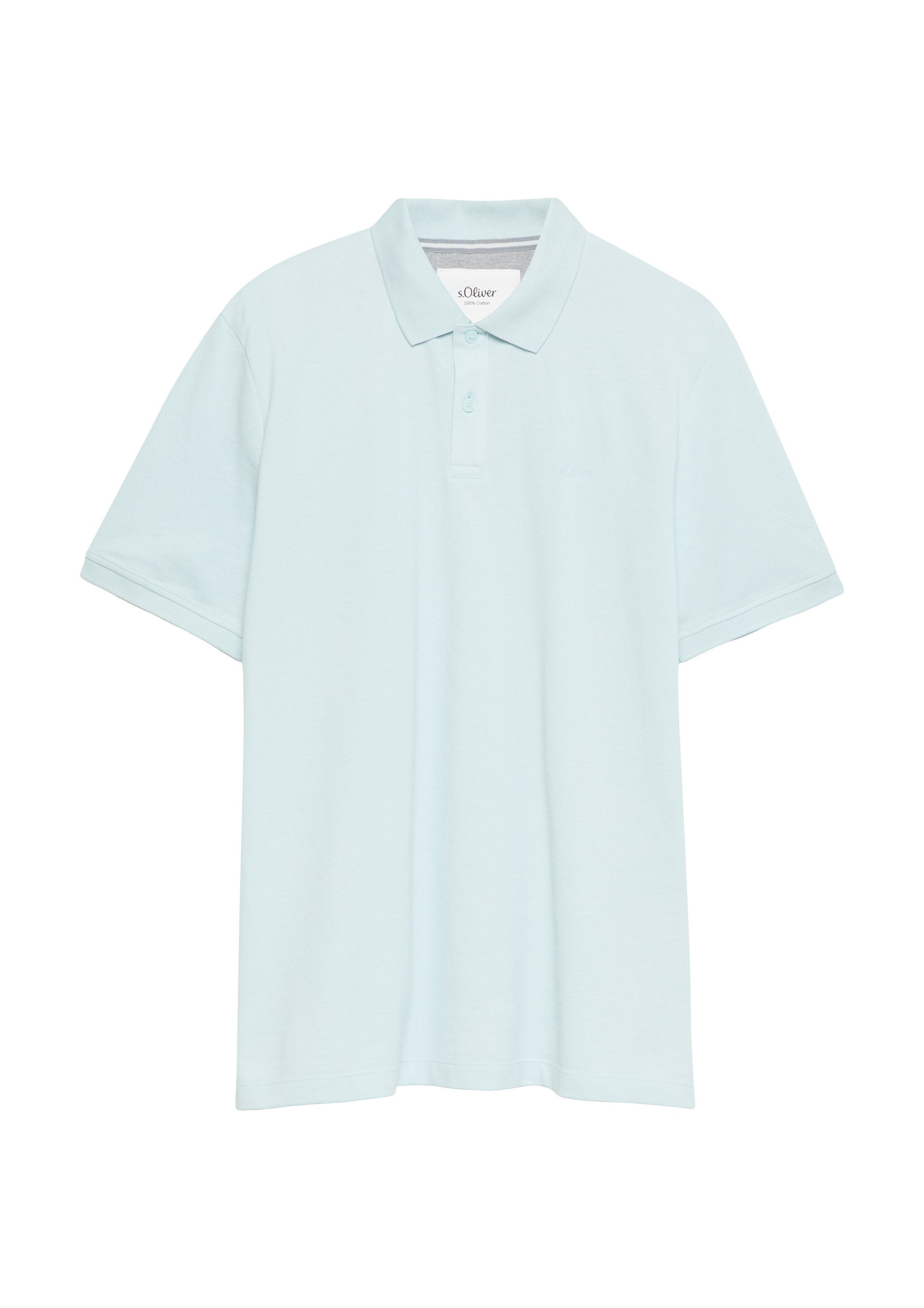 s.Oliver Kurzarmshirt Polo-Shirt Poloshirt aus Baumwollpiqué