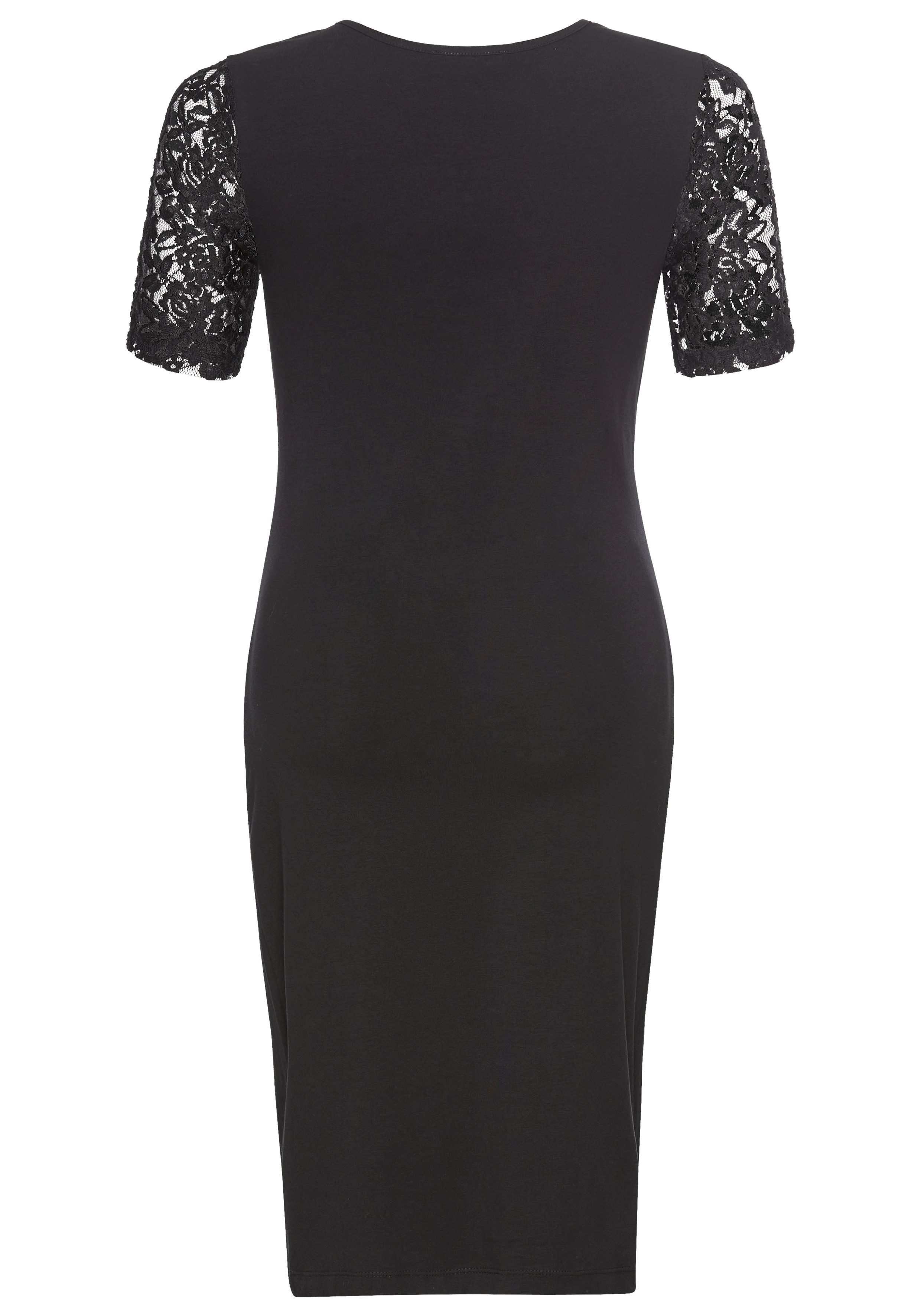 Nine-month maternity dress, pregnancy dress with lace, jersey dress for pregnancy and breastfeeding