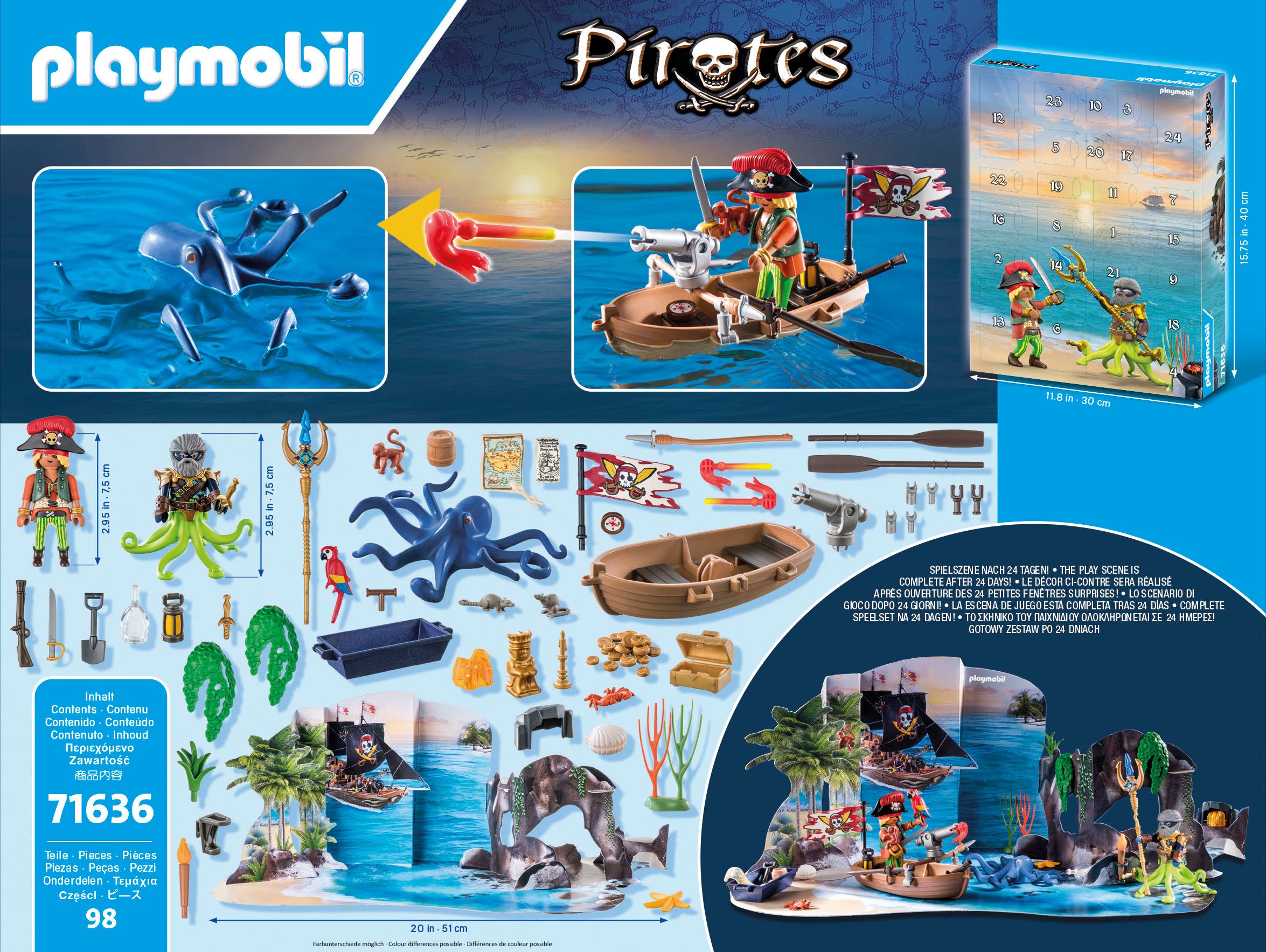 Playmobil® Spielzeug-Adventskalender Spielbausteine, Piraten (71636), Pirat günstig online kaufen