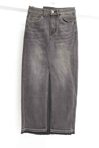 MonCaprise by Clothè Midirock Jeansrock Jeans-Trend Midiskirt Midi Rock hochwertige Qualität