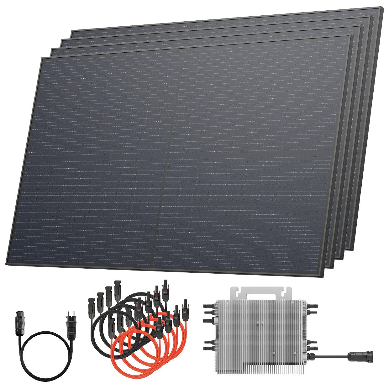 Solarway Balkonkraftwerk 2000 Watt mit Deye 2000 Watt Wechselrichter, Prismatische LiFePO₄-Zellen