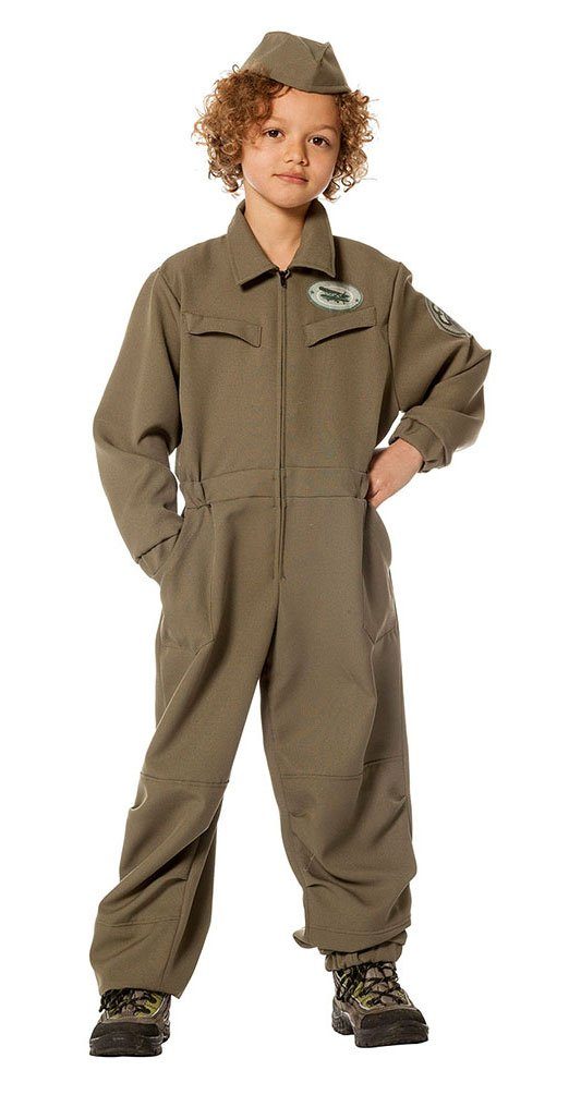 Kostüm Piloten Junge Uniform Overal mit Mütze Karneval