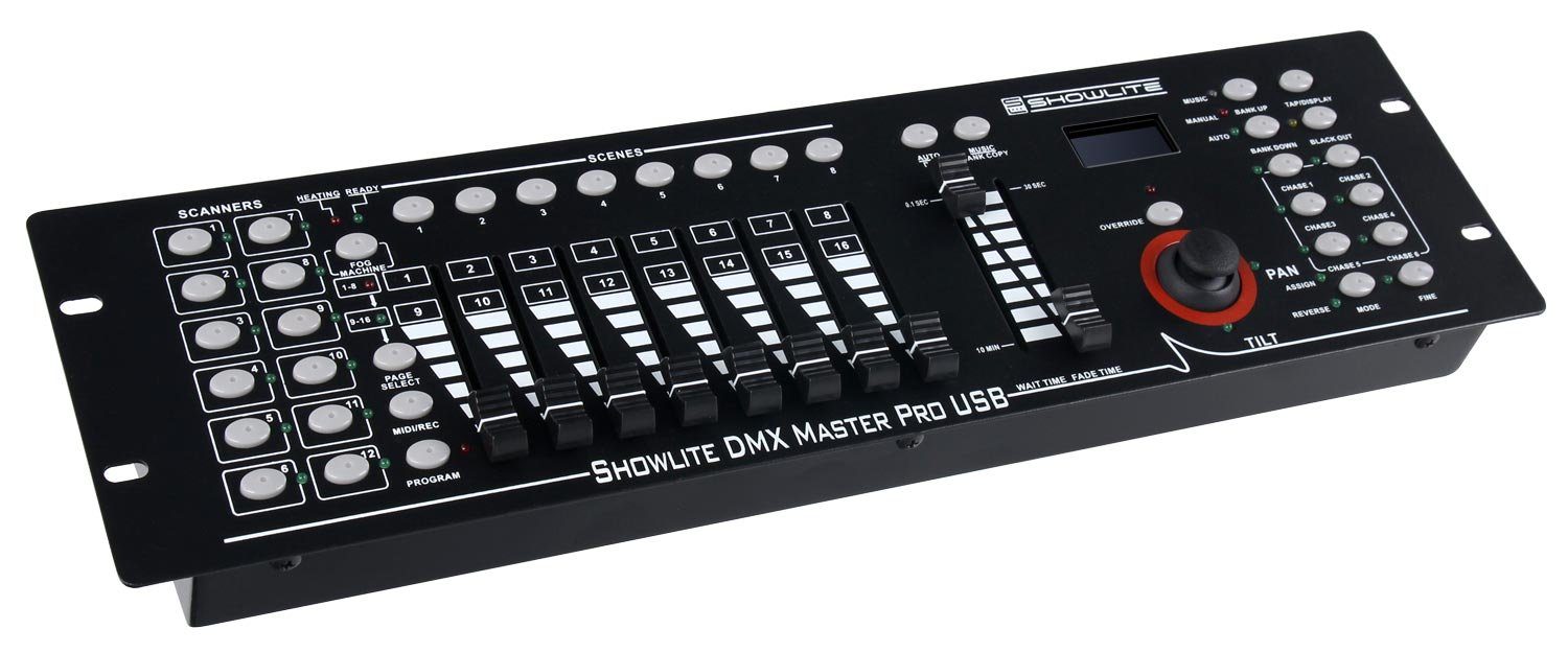 Showlite Lichtanlage Master Pro USB - - Steuert Geräte, Midi-Input 192 240 & Max. 12 Szenen DMX Kanal Controller zu bis Anschluss
