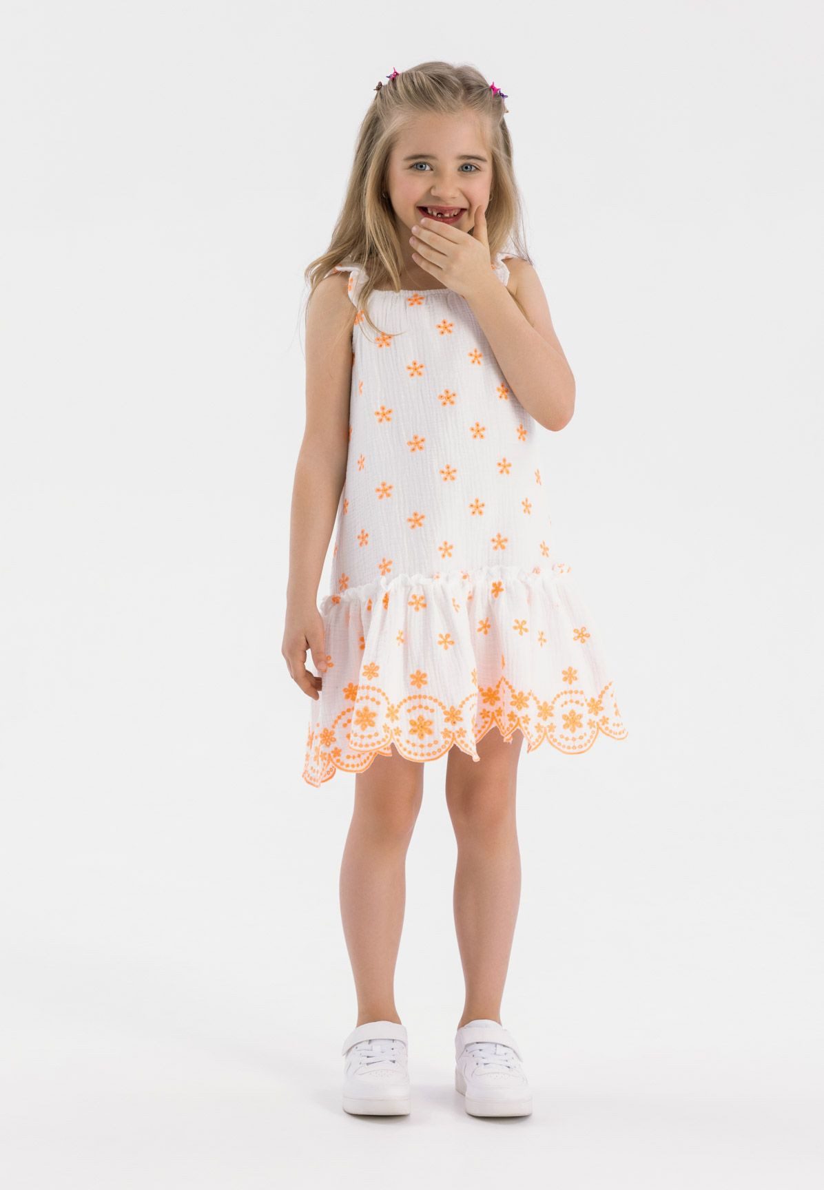 Midikleid Trägerloses Kleid mit englischer Stickerei (9m-8y)