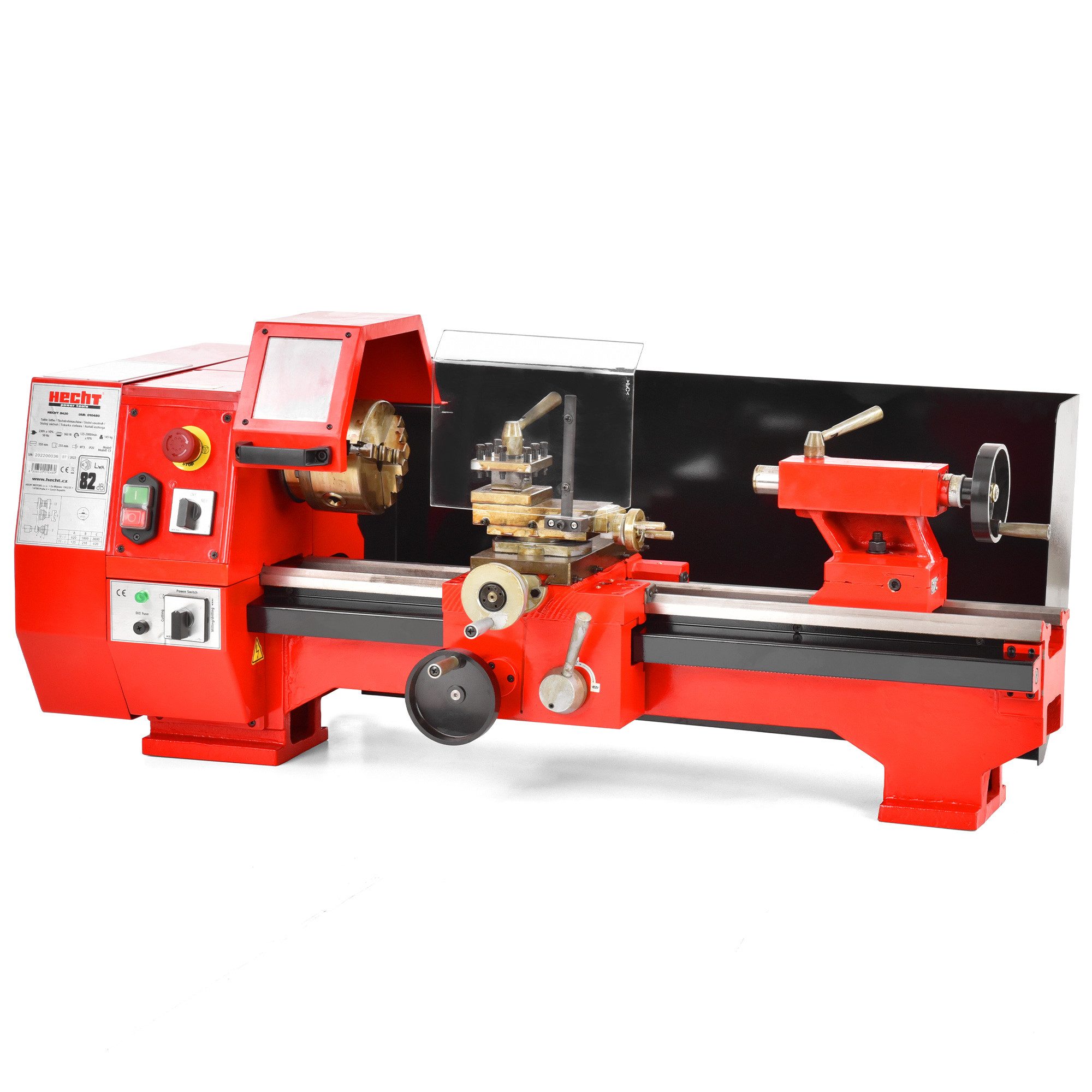Hecht Drehmaschine 8420 Metalldrehbank 960 W, Spitzenweite 550 mm, Rundlauf 0,03 mm