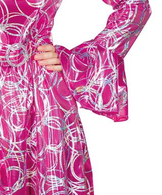 Karneval-Klamotten Kostüm Disco Kleid Damen pink silber Schlager Disco Queen, Disco Fever Damenkostüm 70er Jahre glitzer Super Trooper Karneval