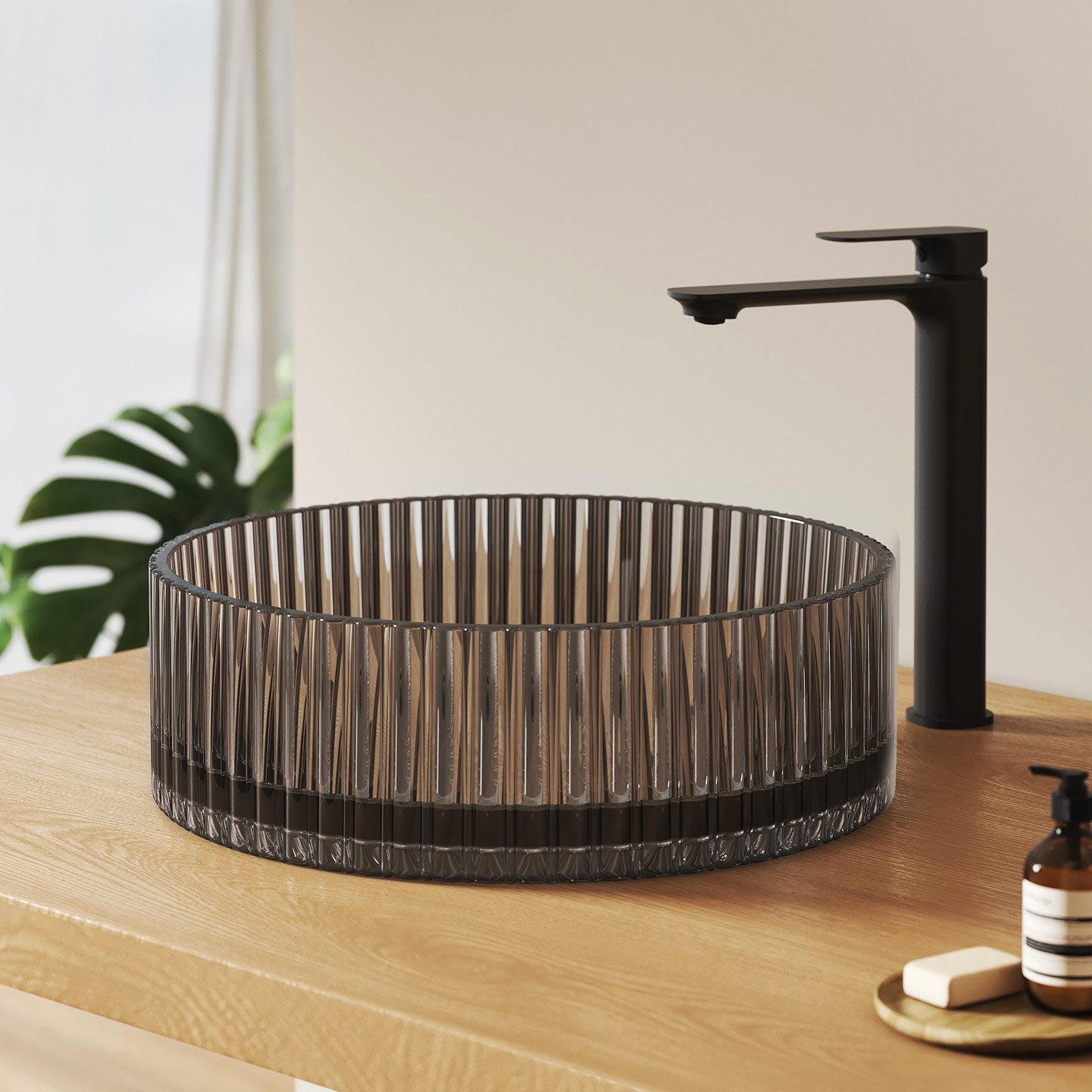 EMKE Aufsatzwaschbecken Rundes Glas Aufsatzwaschbecken 40 cm – modernes Des günstig online kaufen