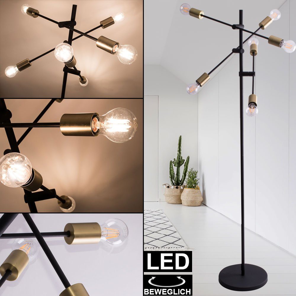 Steh im LED Lampe schwenkbar Retro Leuchtmittel inklusive, Vintage etc-shop Stand Warmweiß, Leuchte Stehlampe, FILAMENT
