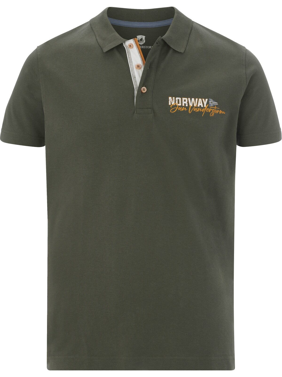 Jan Vanderstorm Poloshirt JAKOV mit Kontrast-Knopfleiste