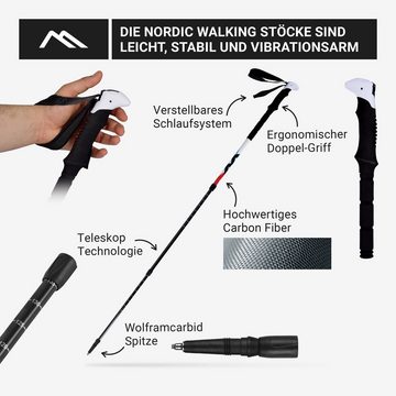 MSports® Trekking-Stöcke Nordic Walking - Trekking Carbon Stöcke - aus hochwertigem Carbon