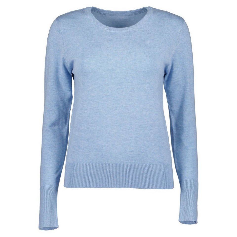Blue Seven Rundhalspullover Damen Pullover Unifarben Meliert - Pulli mit  Rundhalsausschnitt