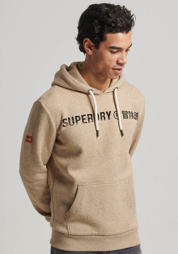 Marl VINTAGE Brown Kapuzensweatshirt LOGO Superdry WORKWEAR HOODIE Fleck Tan