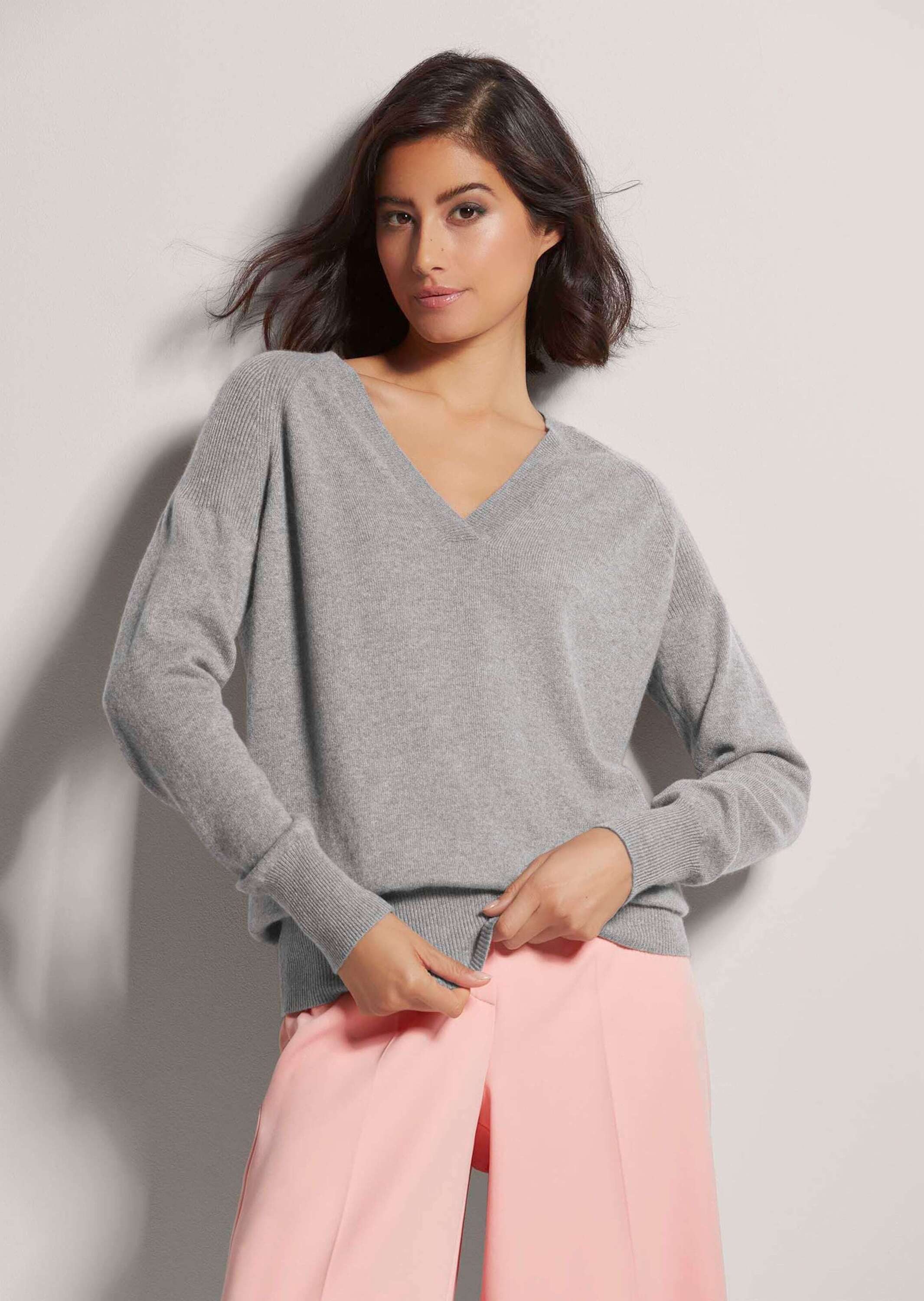 MADELEINE Strickpullover Kaschmirpullover mit V-Ausschnitt günstig online kaufen