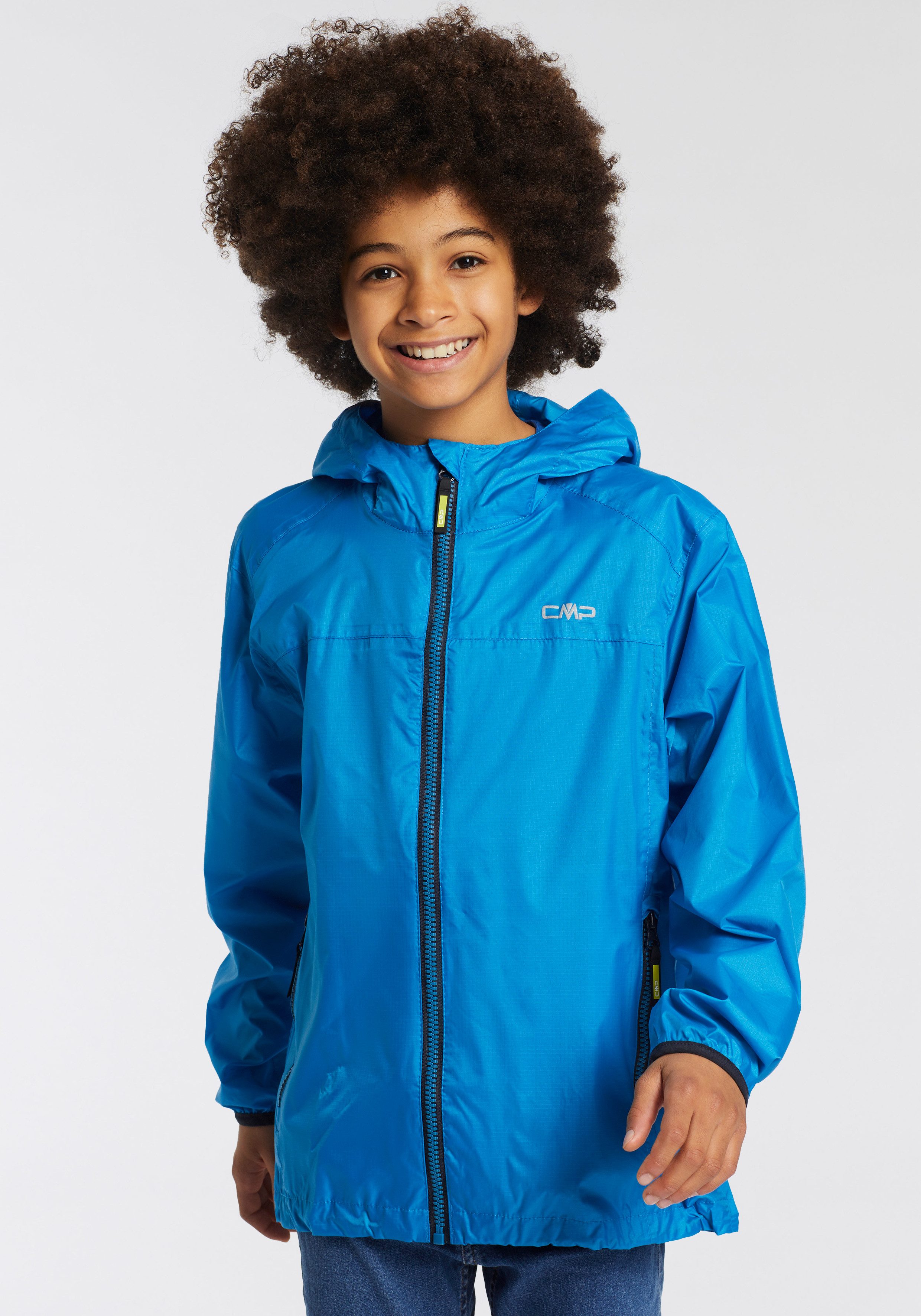 CMP Regenjacke KID JACKET RAIN FIX HOOD wasserdicht, winddicht, atmungsaktiv, mit Kapuze, Wassersäule 3000