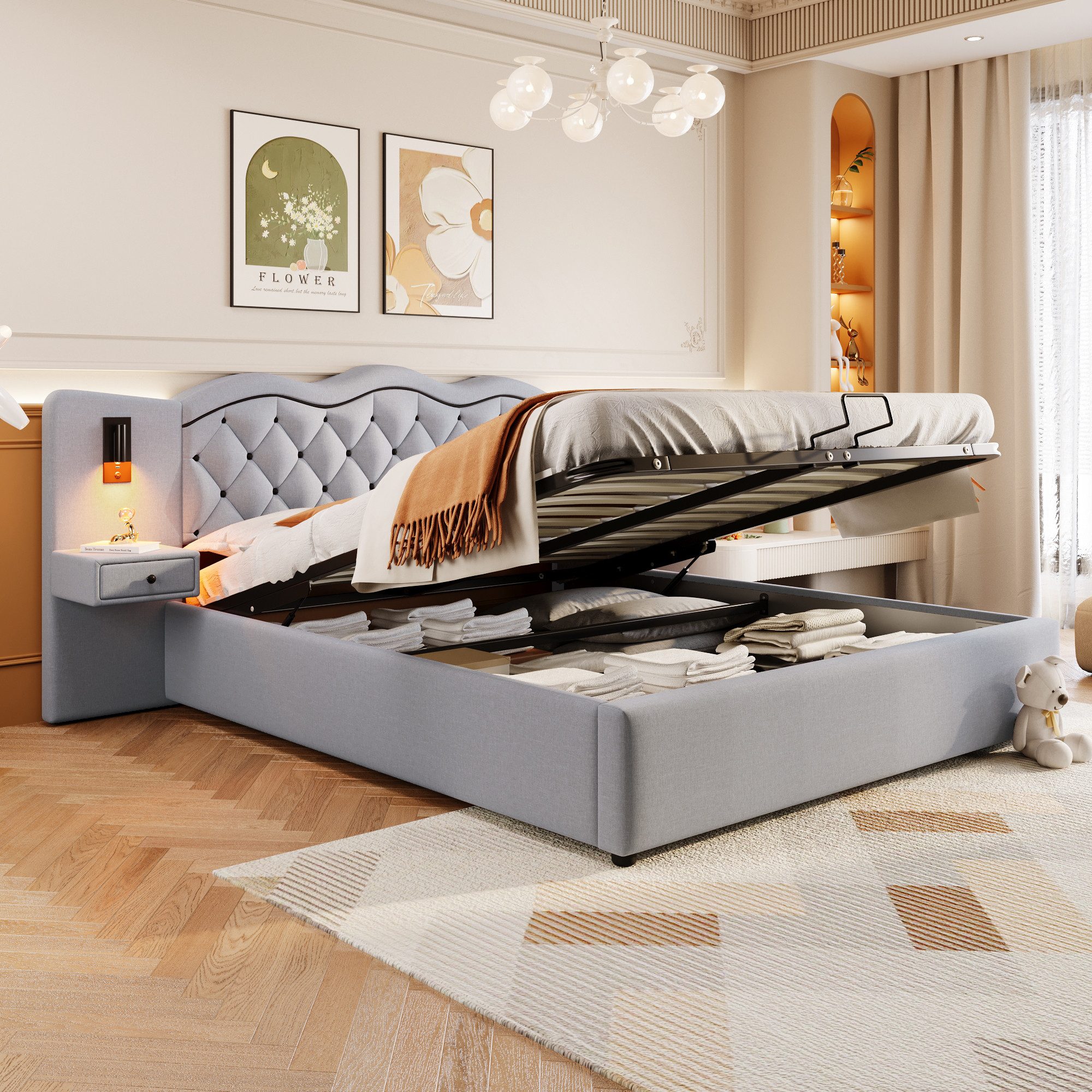HAUSS SPOLE Polsterbett 180x200cm mit USB-Anschluss, günstig online kaufen