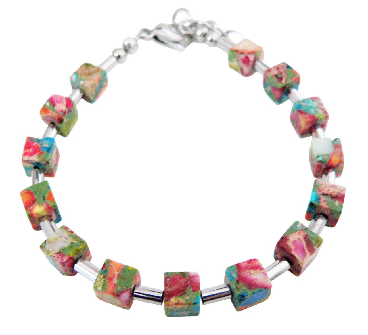 traumschmuck Armband 213l Armband Würfel Schmuckstein Jaspis multicolor bun günstig online kaufen