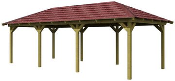 Karibu Pavillon Mailand 1, (Set), BxT: 345x485 cm, inkl. Dachschindeln und Pfostenanker
