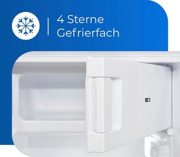 exquisit Kühlschrank KS16-4-E-040E weiss, 85,5 cm hoch, 55 cm breit, 109 L Volumen, 4 Sterne Gefrieren