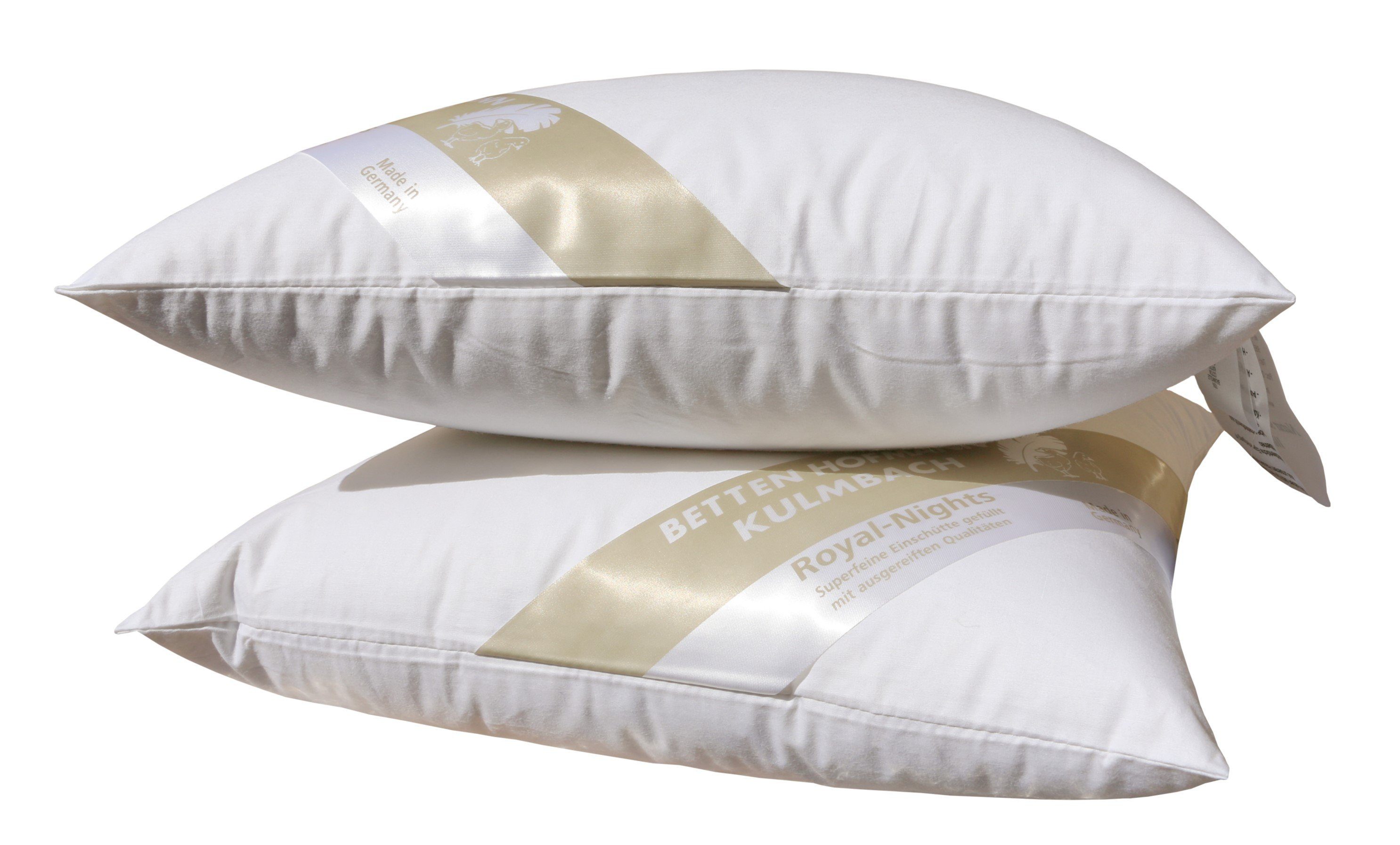 Betten Hofmann Federkopfkissen Betten Hofmann 2er Set Nackenkissen Federkissen 35x35cm 300g prall, Füllung: 70% Federn, 30% Daunen, Bezug: 100% Baumwolle, Seitenschläfer, 2-tlg., prall befüllt, hergestellt in Deutschland
