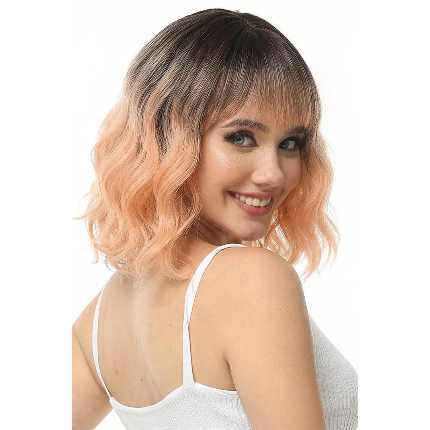 LuxusKollektion Kunsthaarperücke Perücke Bob Pony Kunsthaar lockig gewellt Cosplay Damen Ombre Orange