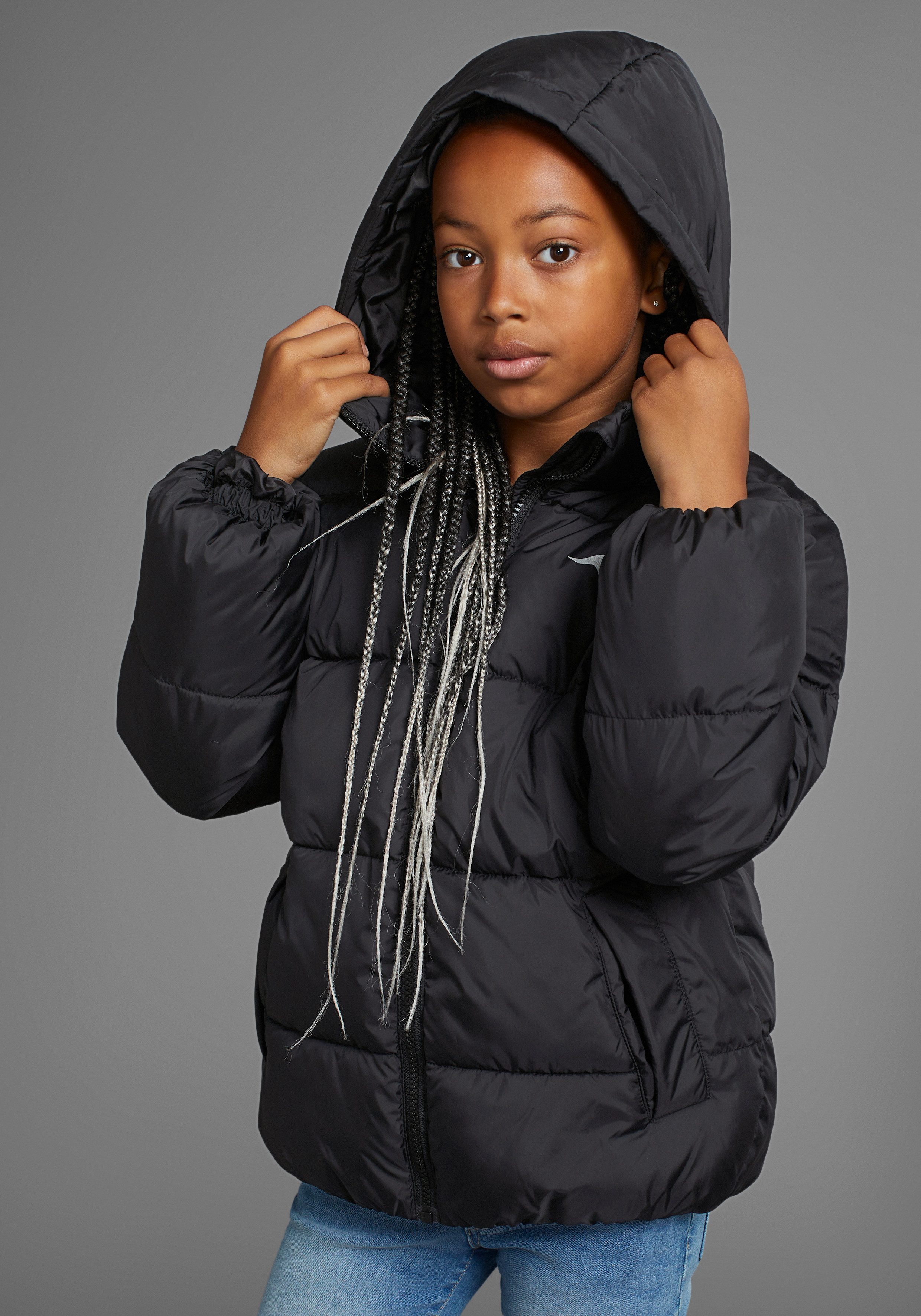 KangaROOS Winterjacke Outdoor Steppjacke für Mädchen Steppjacke mit reflektierenden Details