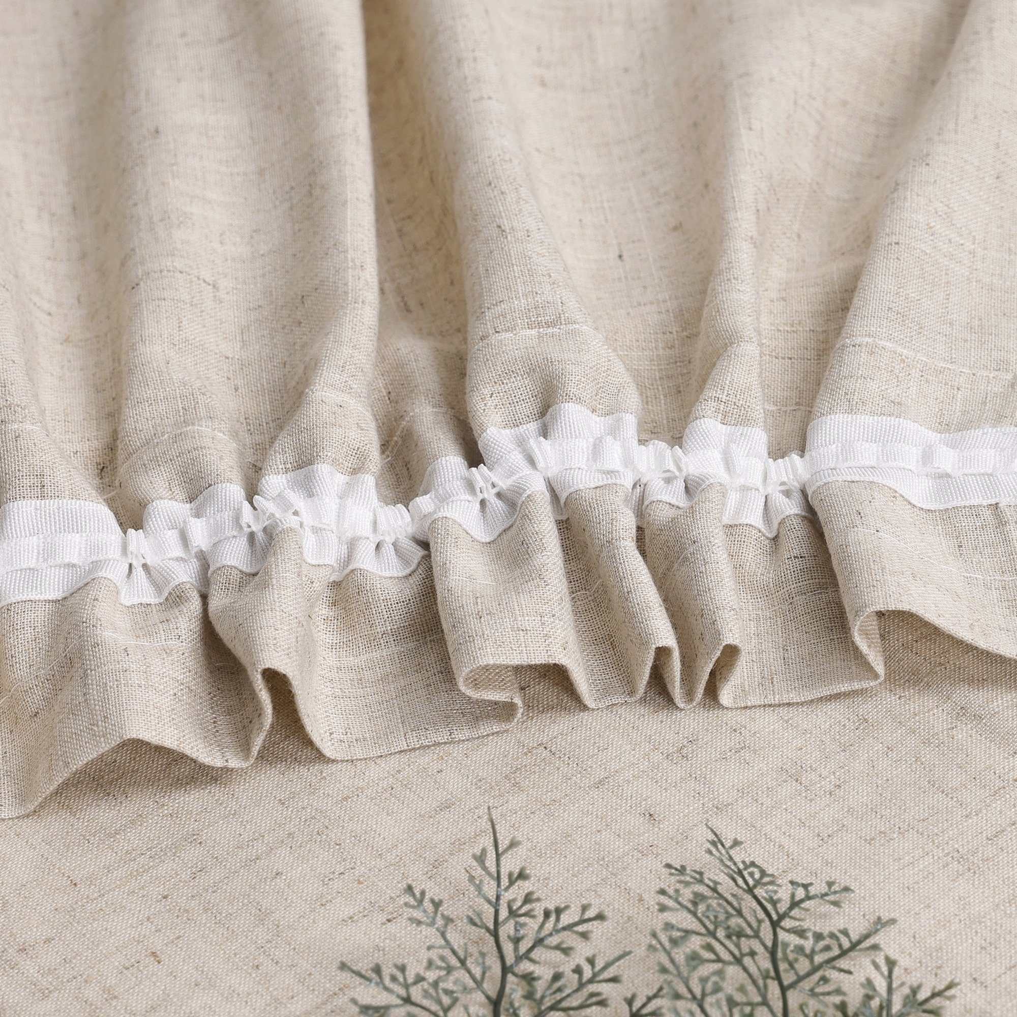 Joyswahl Scheibengardine (2 St), Kräuselband, halbtransparent, Mikrofaserqualität, Scheibengardine aus Baumwollleinen-Imitat