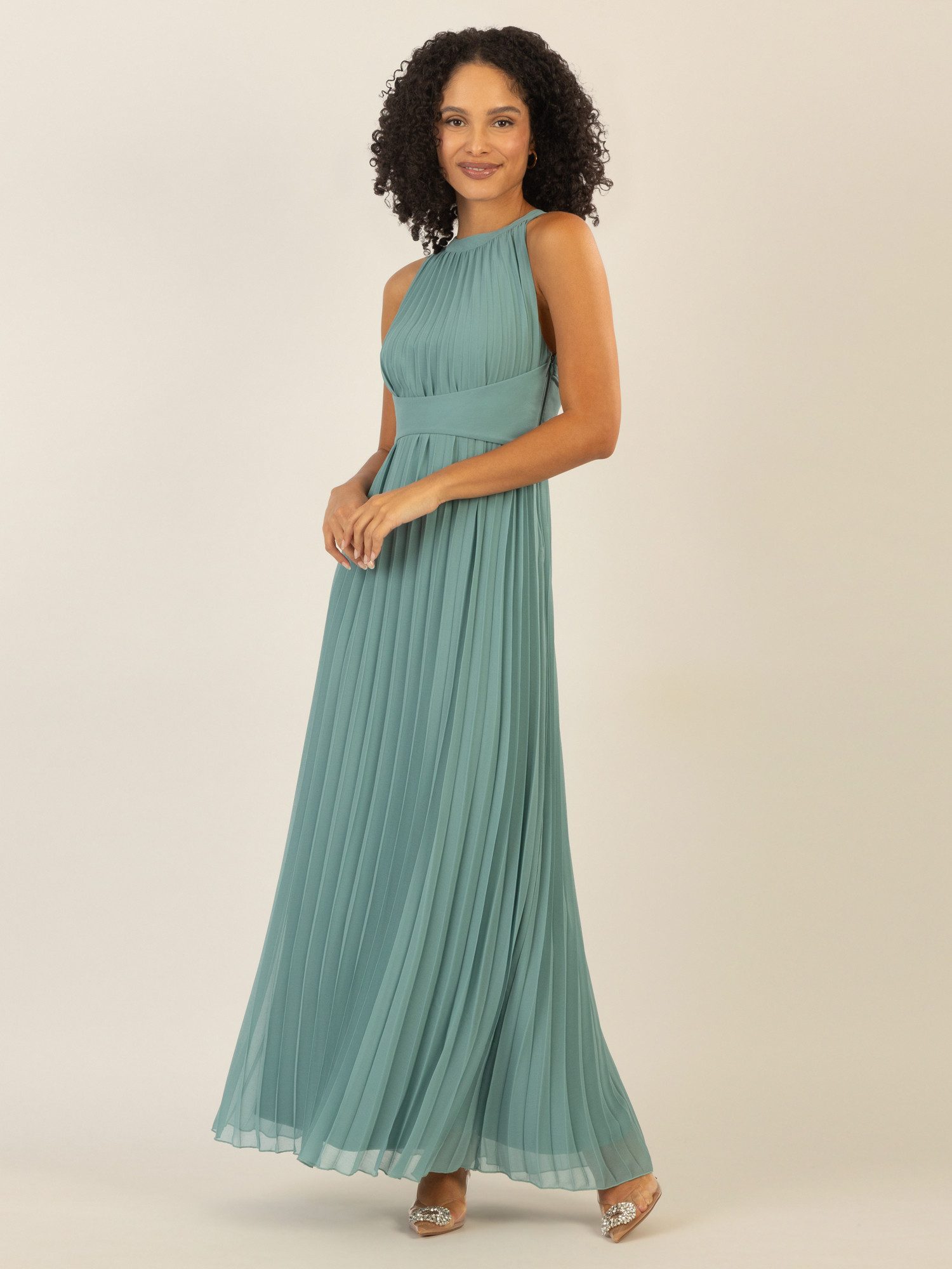 Apart Chiffonkleid aus leicht körnigem, plissiertem günstig online kaufen