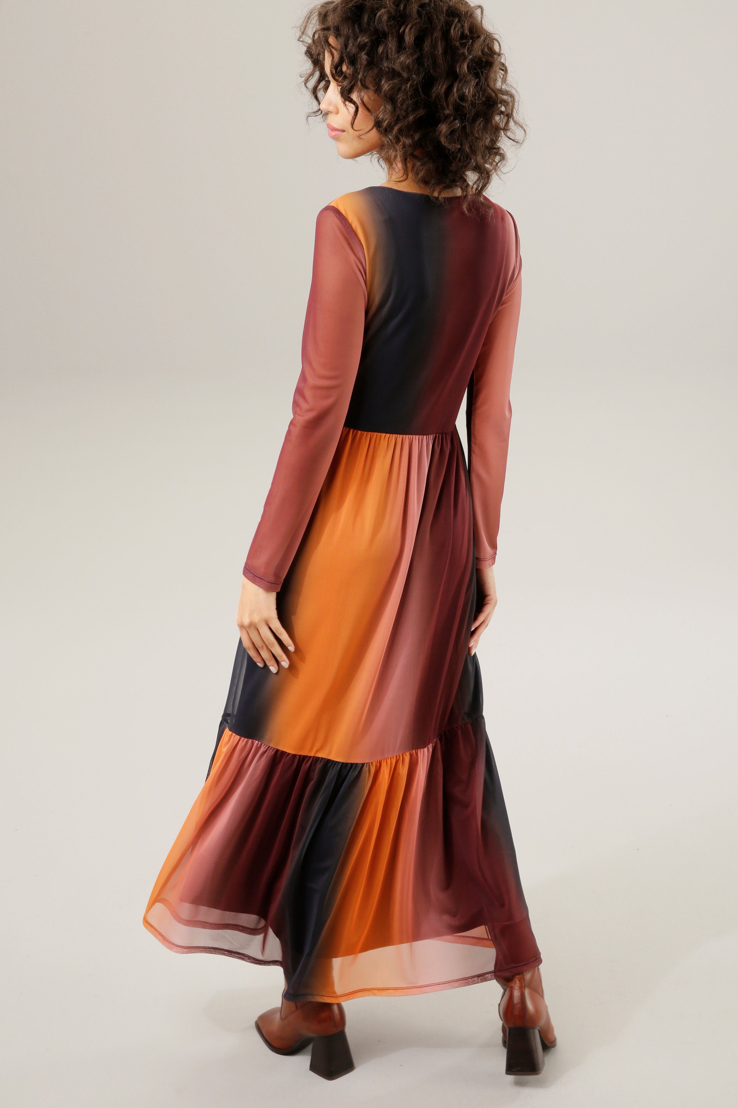 Aniston CASUAL Maxikleid in trendigen Gewürzfarben günstig online kaufen