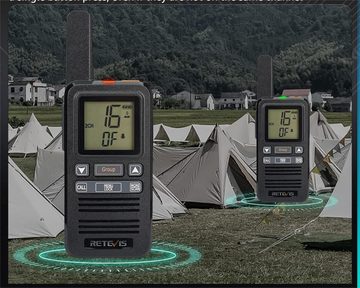 Retevis Walkie Talkie RB667, LCD Display, VOX Gruppenruf, mit Ohrhörer, für Wandern, Camping, Wiederaufladbar,PMR446 Leicht,USB C 1600 mAh,Profi Funkgerät (2 Stück)