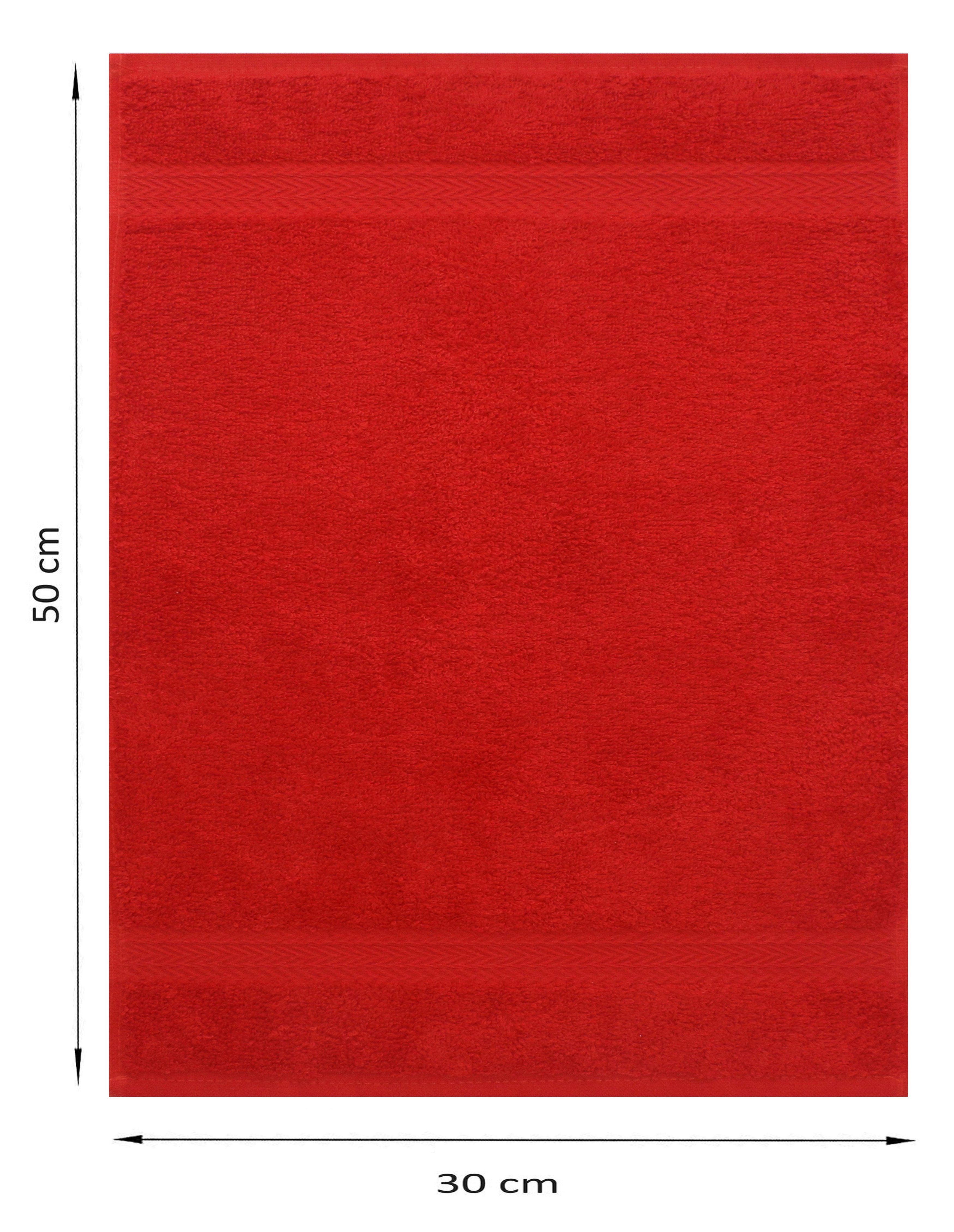 Betz Gästehandtücher 10 Stück rot, Gästetuch-Set dunkelblau cm Baumwolle Farbe Baumwolle Premium 30x50 Gästehandtücher 100% 100% und
