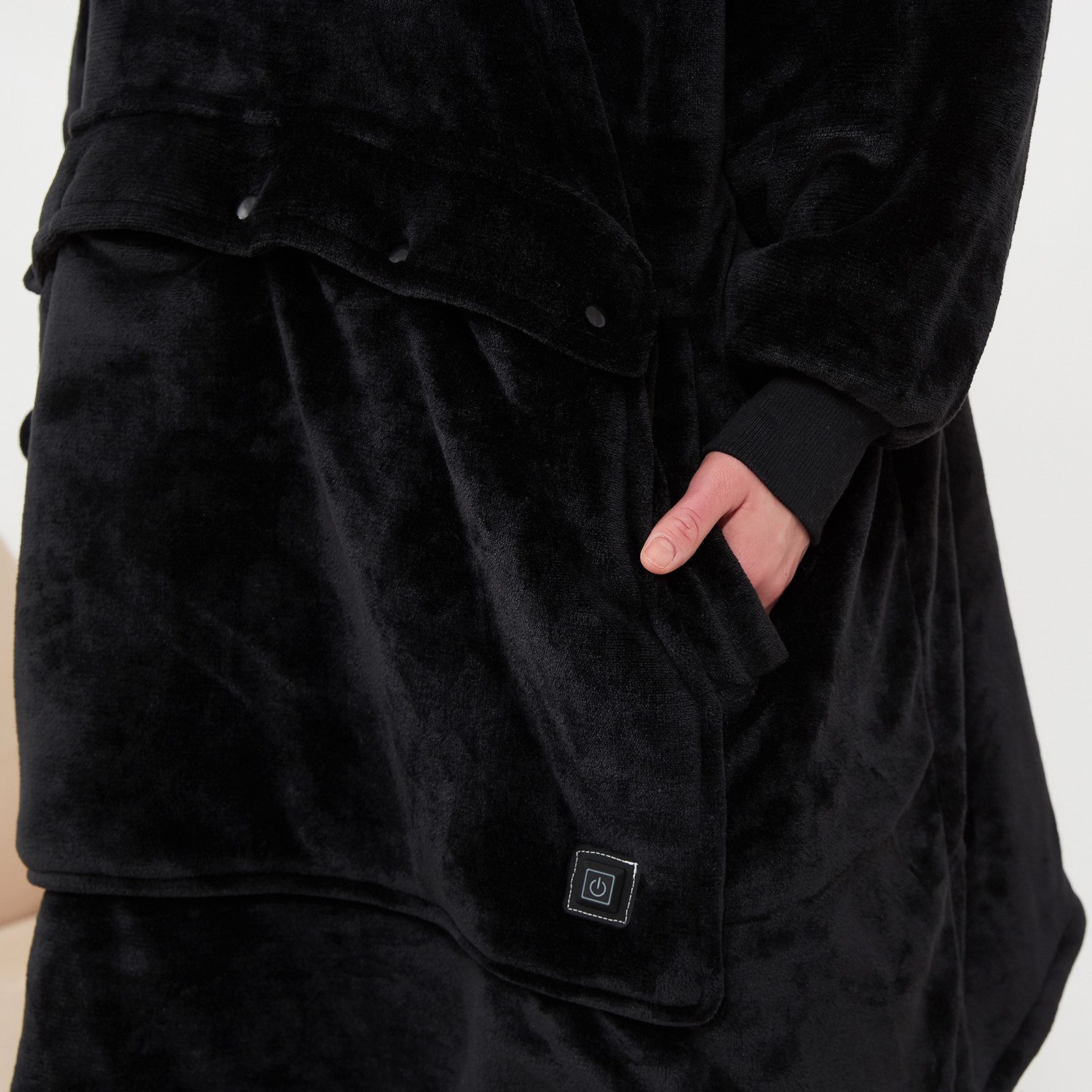 BTTO Fleeceponcho Tragbare Decke Flanell-Fleece Ärmeldecke günstig online kaufen