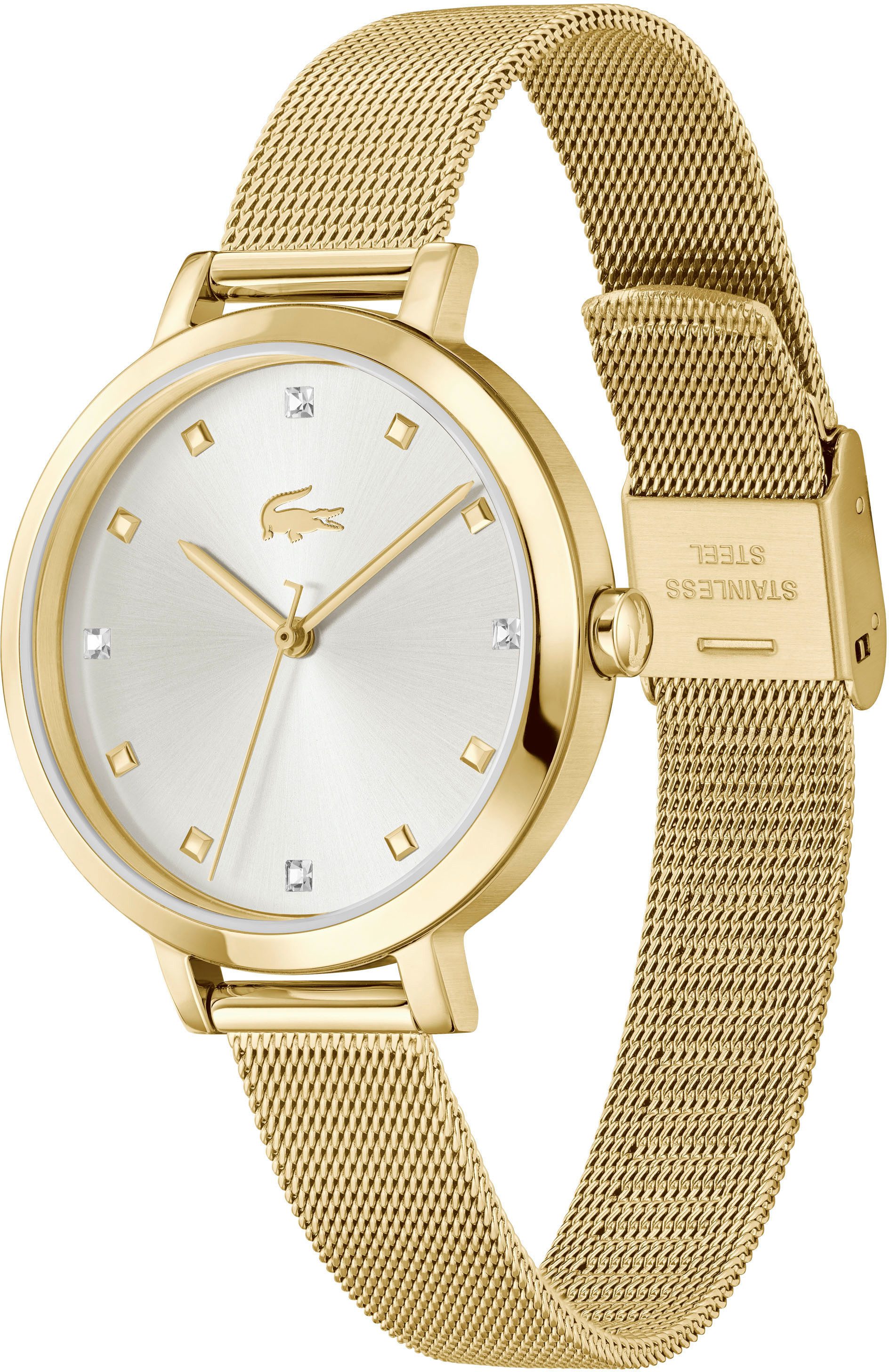 Lacoste Quarzuhr RIGA 2001401, Armbanduhr, Damenuhr, Edelstahlarmband, anal günstig online kaufen