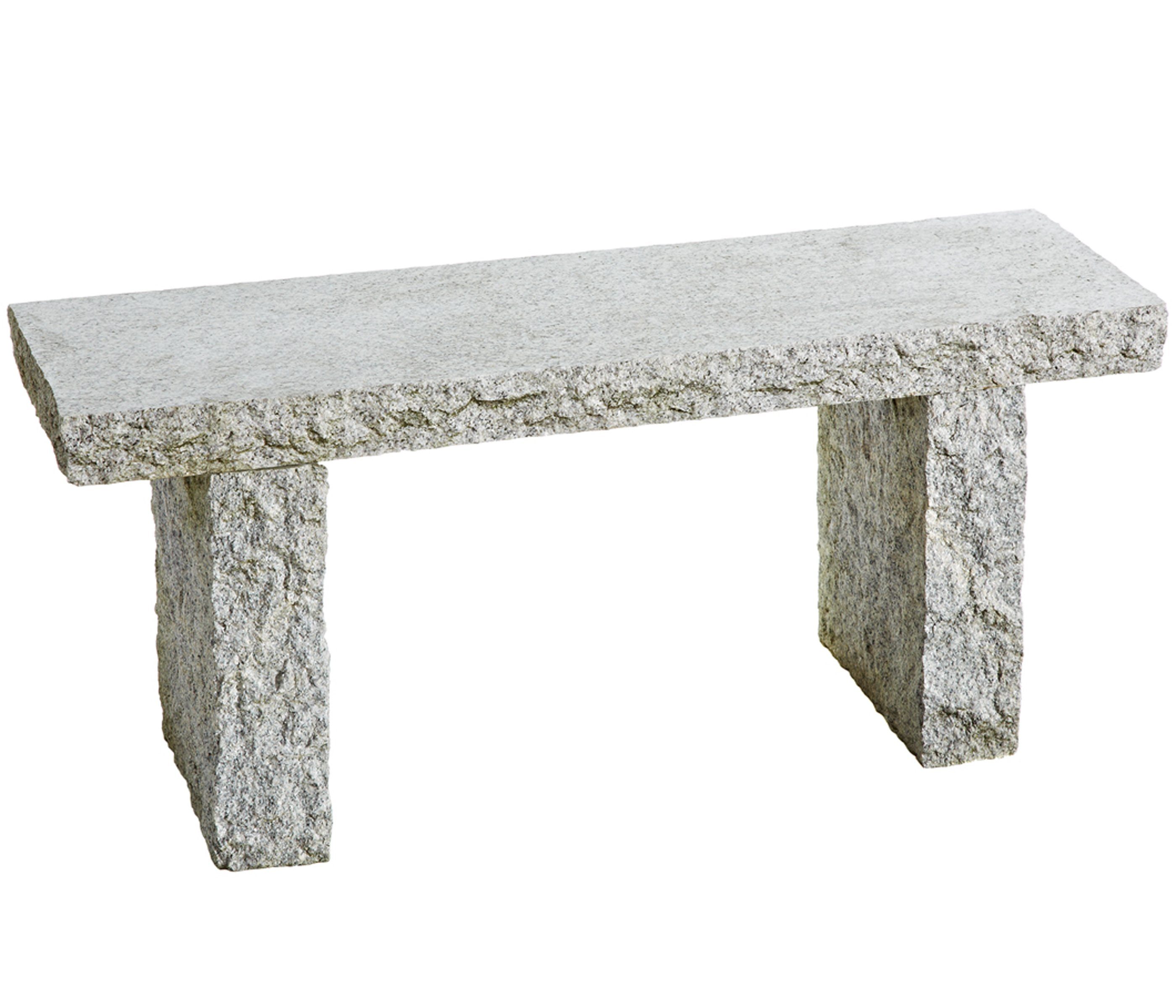 Dehner Gartenbank 2-Sitzer, 100 x 30 x 44 cm, Granit, grau, Sitzfläche und Füße aus massivem Granit