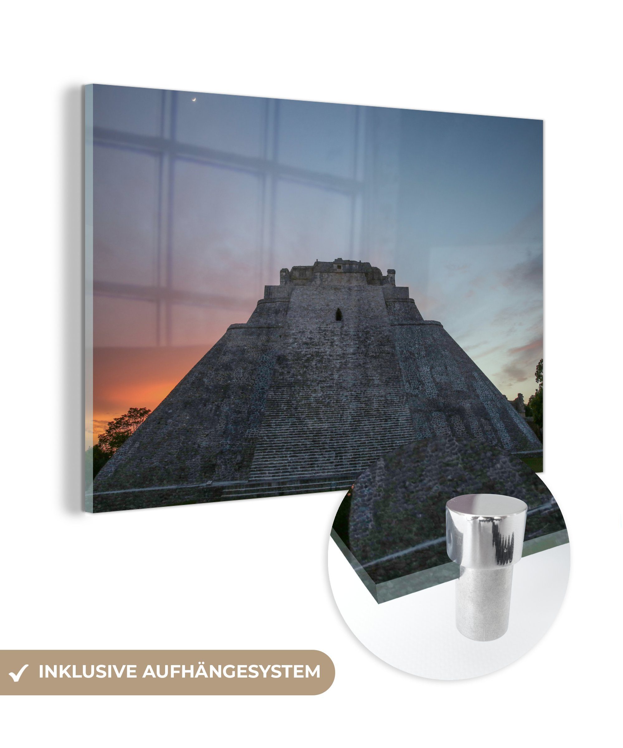 MuchoWow Acrylglasbild Chichén Itzá - Pyramide - Mexiko, (1 St), Acrylglasbilder Wohnzimmer & Schlafzimmer
