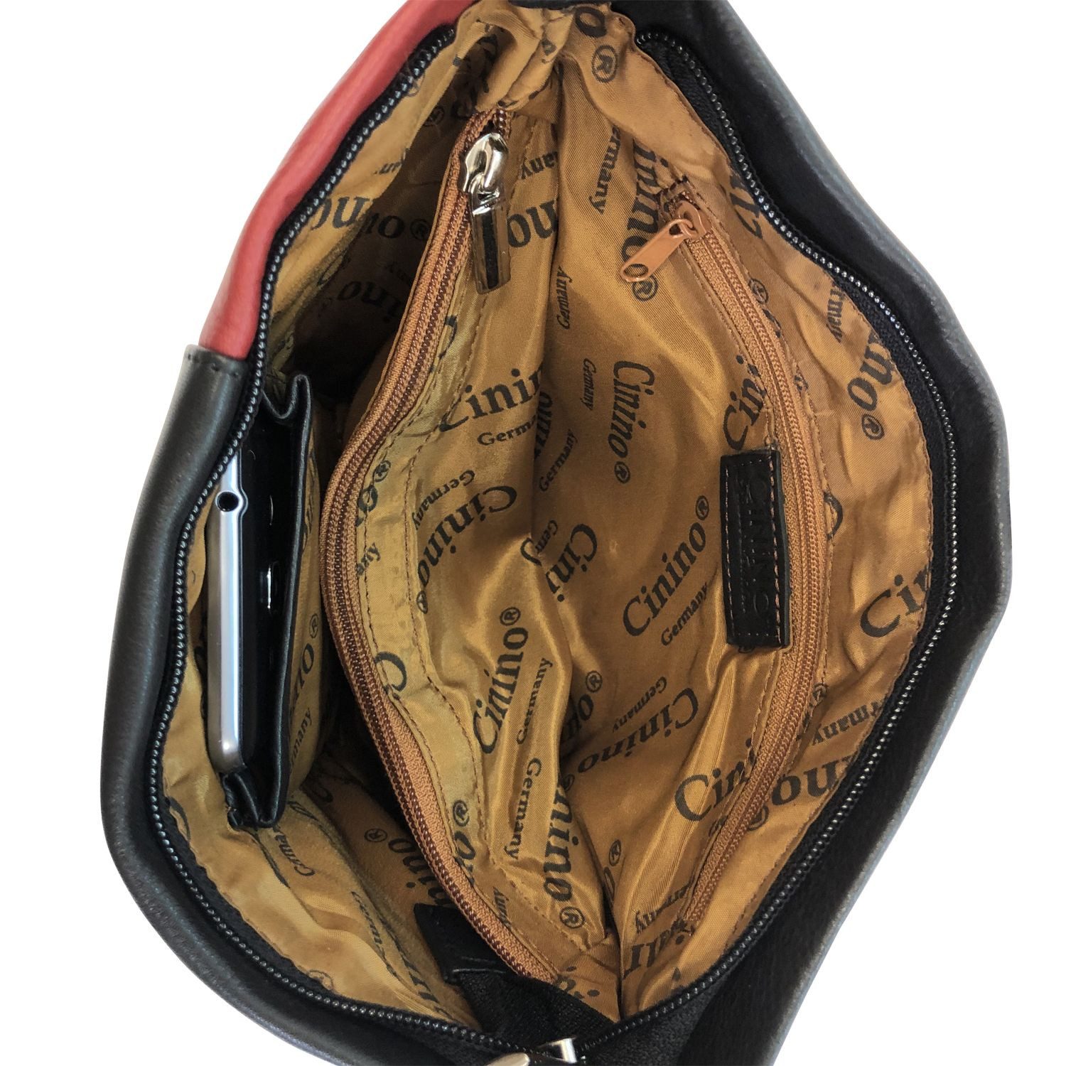 Cinino Handtasche C1970, Ledertasche Umhängetasche
