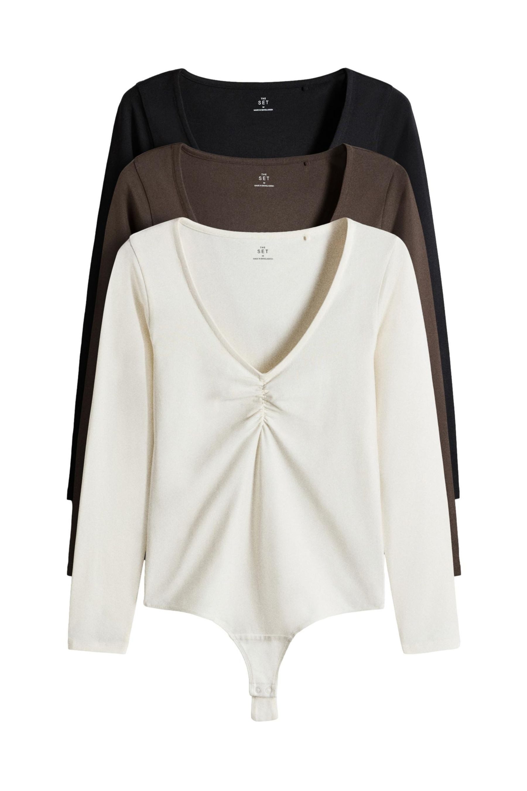 The Set Langarmbody The Set Langarm-Bodysuits, Rüschenfront, 3er-Pack (3-tlg)