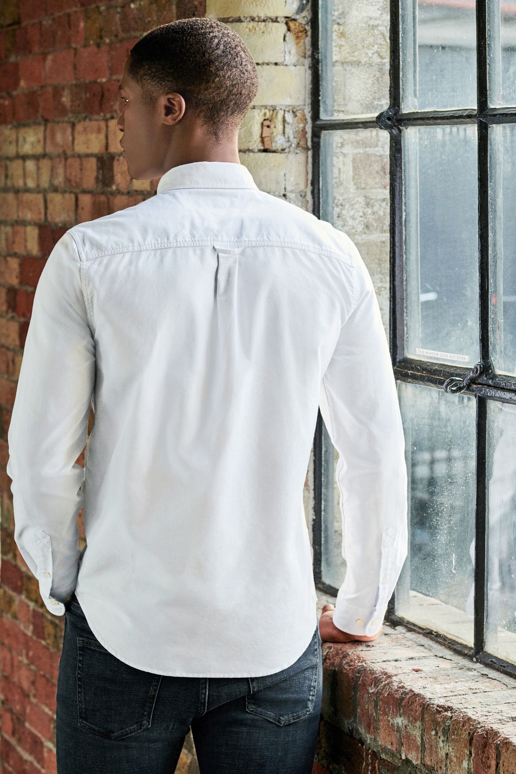 Next Langarmhemd Langärmeliges Oxfordhemd mit Hirsch (1-tlg) günstig online kaufen