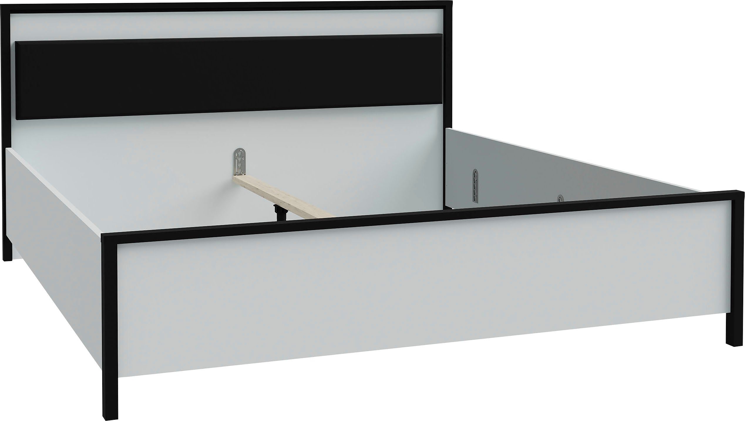 FORTE Bettgestell High Rock, Belastbar bis 240 KG (Liegefläche 160 cm x 200 cm), Kopfteil inklusive Beleuchtung