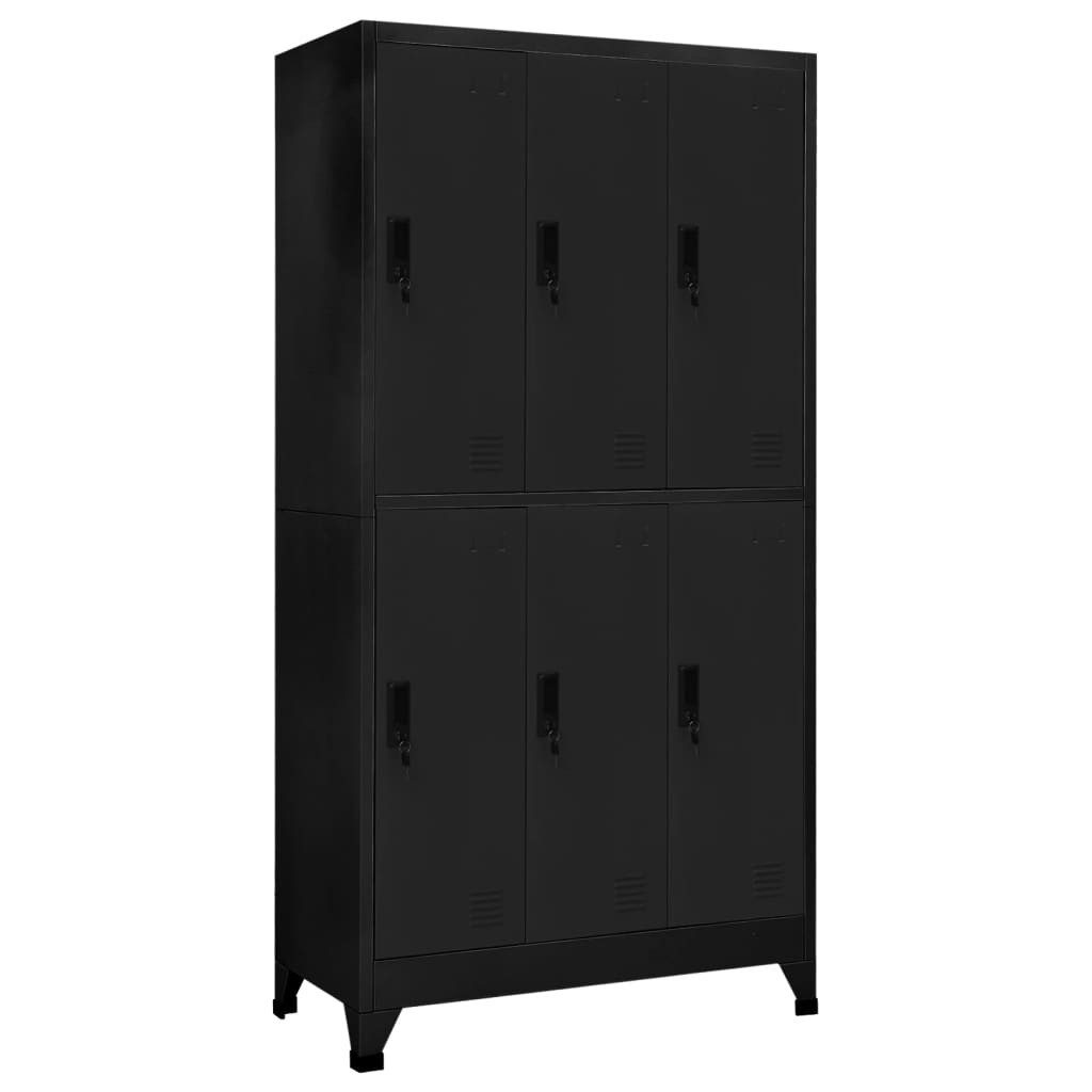 vidaXL Spind Schließfachschrank Schwarz 90x45x180 cm Stahl