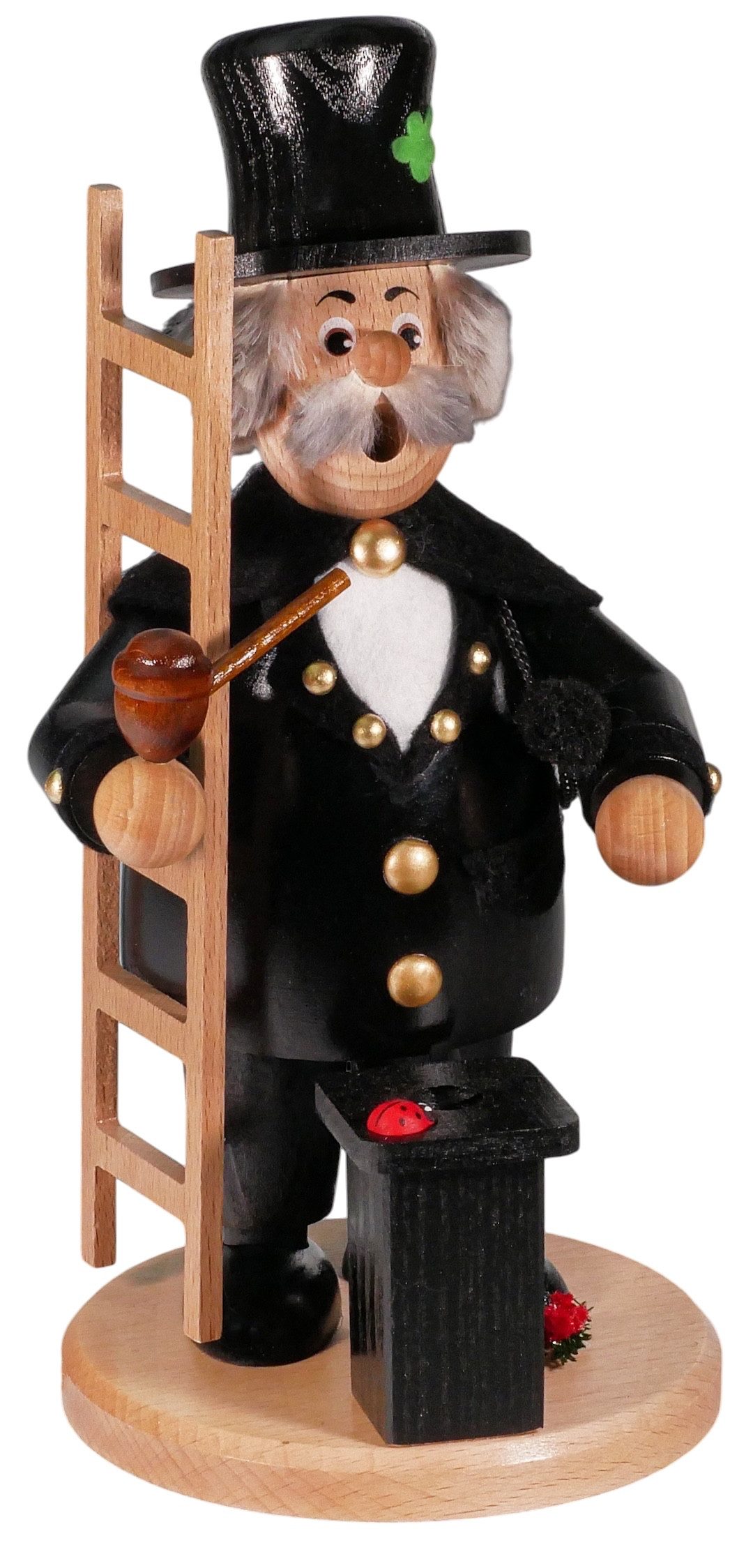 DWU - Drechselwerkstatt Uhlig Räuchermännchen DWU Räuchermann Schornsteinfeger, (1 St), Handarbeit aus dem Erzgebirge