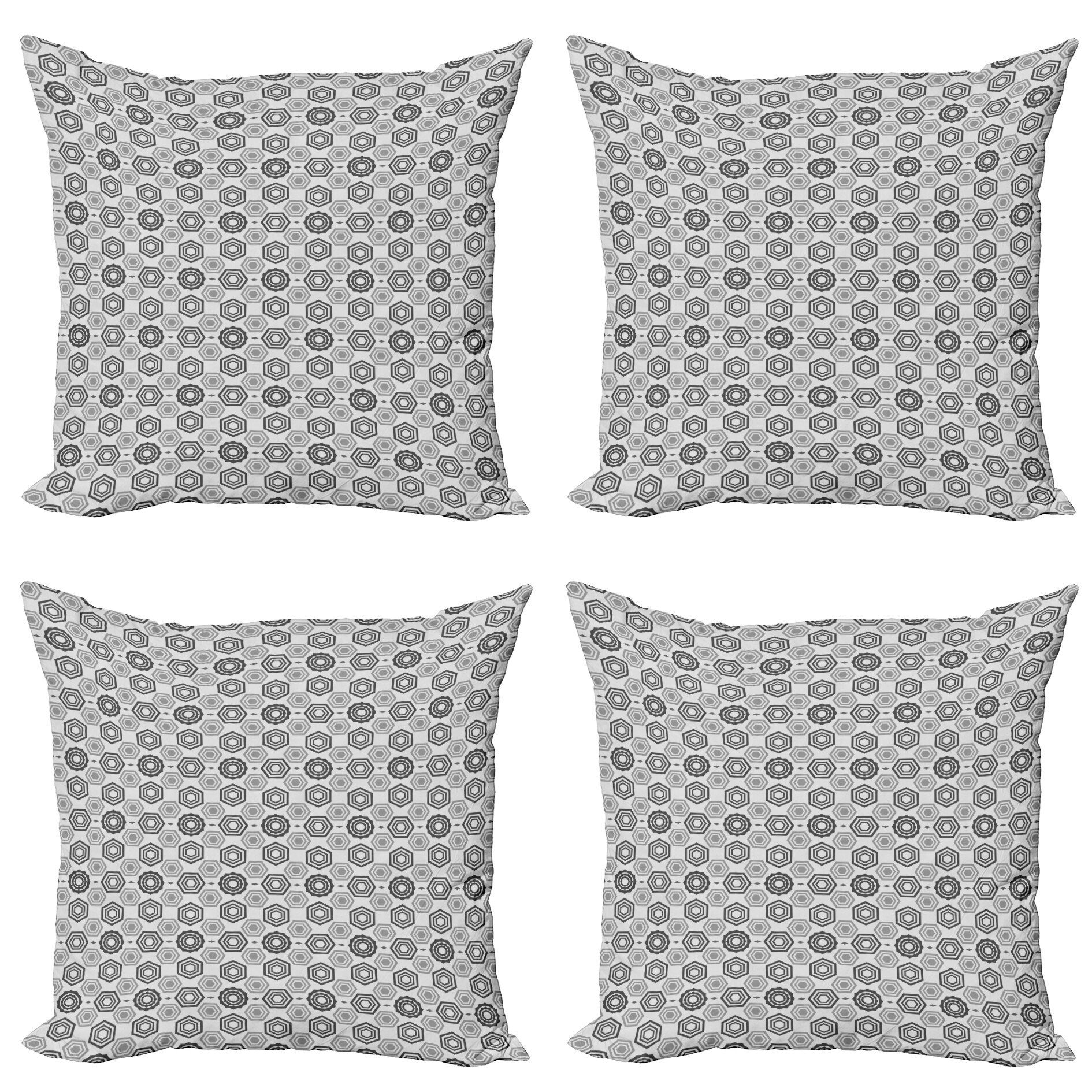 Kissenbezüge Modern Accent Doppelseitiger Digitaldruck, Abakuhaus (4 Stück), Geometrisch Abstrakt Hexagons | Kissenbezüge