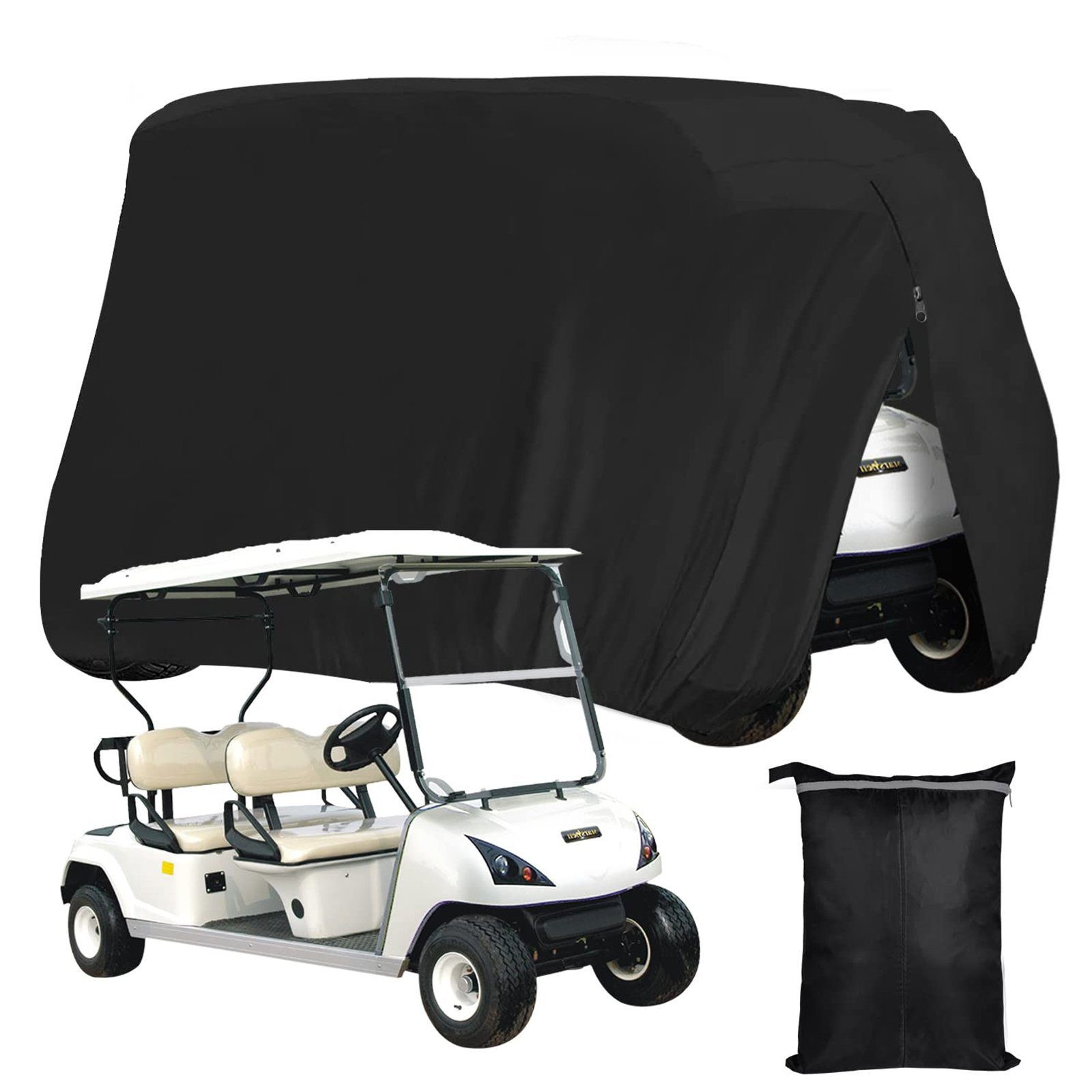 BTTO Wohnmobilschutzhülle Cart Passagiere,Wasserdicht,Winddicht, Golf Oxford 210D/420D Abdeckung 2–4 Gewebe,UV-Beständiges,Regenschutz,Staubdicht für