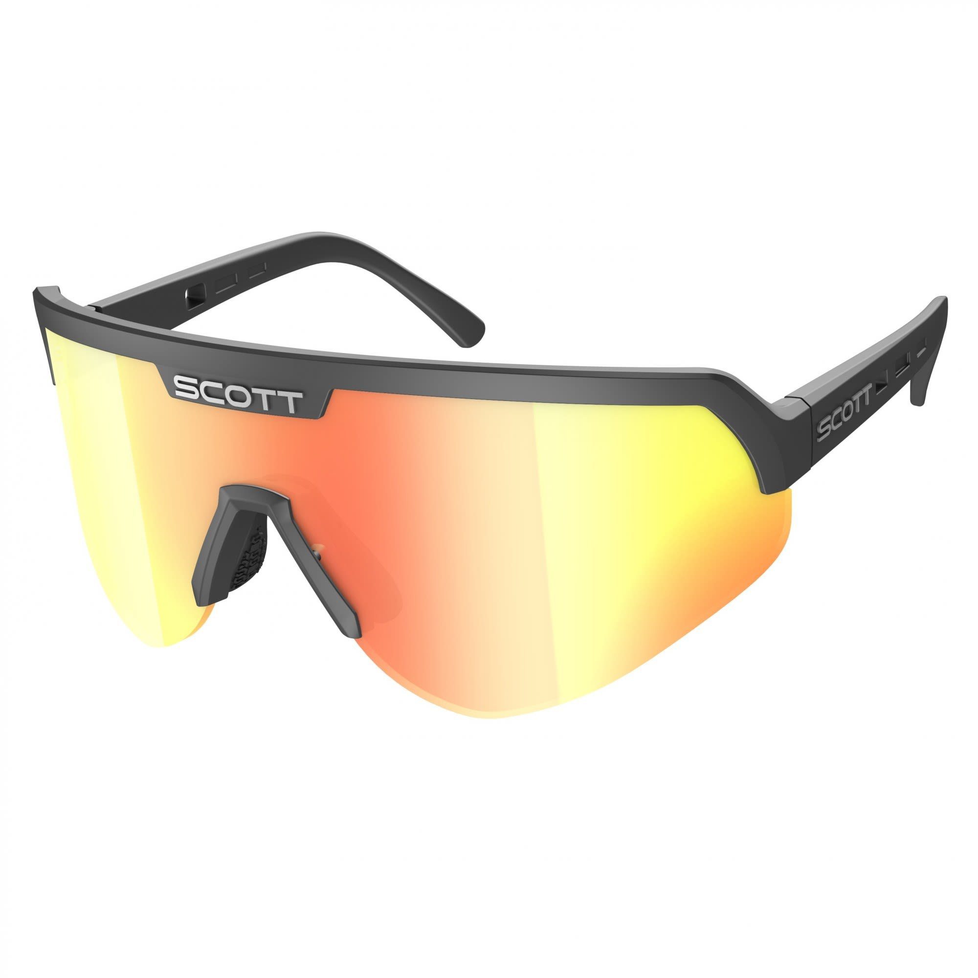 Black Sport Sunglasses - Red Shield Scott Chrome Accessoires Fahrradbrille Scott