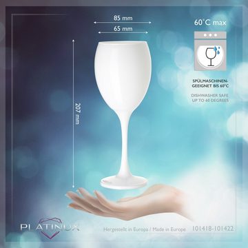 PLATINUX Weinglas Schwarze & Weiße Weingläser, Glas, Wasserglas 6 Teilig 130ml (max. 320ml) Getränkeglas Weißweingläser