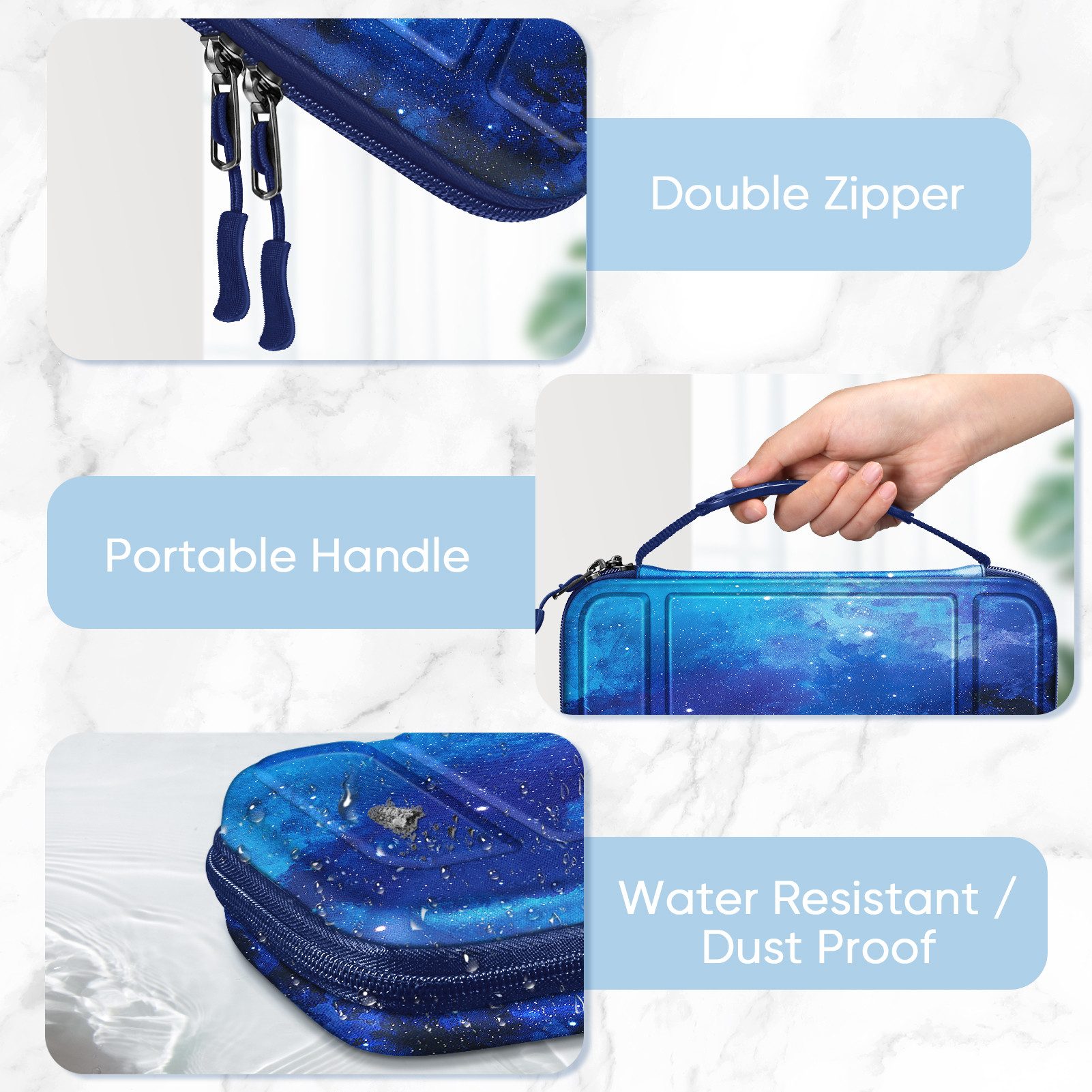 Fintie Nintendo-Schutzhülle Tragetasche Kompatibel mit Nintendo Switch/Switch OLED Modell, mit 10 Spielkartenhaltern, Stoßfeste Reisetasche für Konsole & Zubehö – Bild 4 von 5