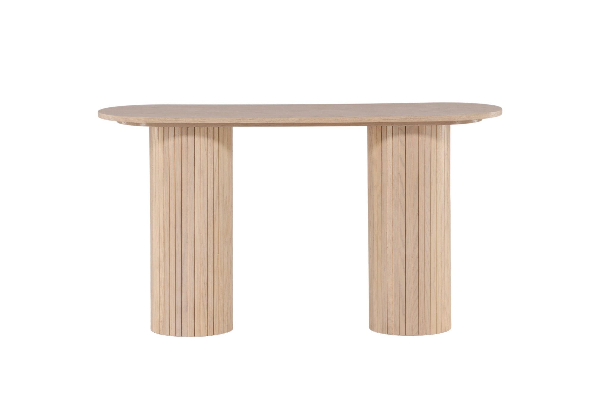 Venture Home Beistelltisch Bianca, ovaler Konsolentisch mit Holzfurnier-Optik, 130 × 40 cm, Ablagetisch, Furnier, oval, hoch, geräumig, edel