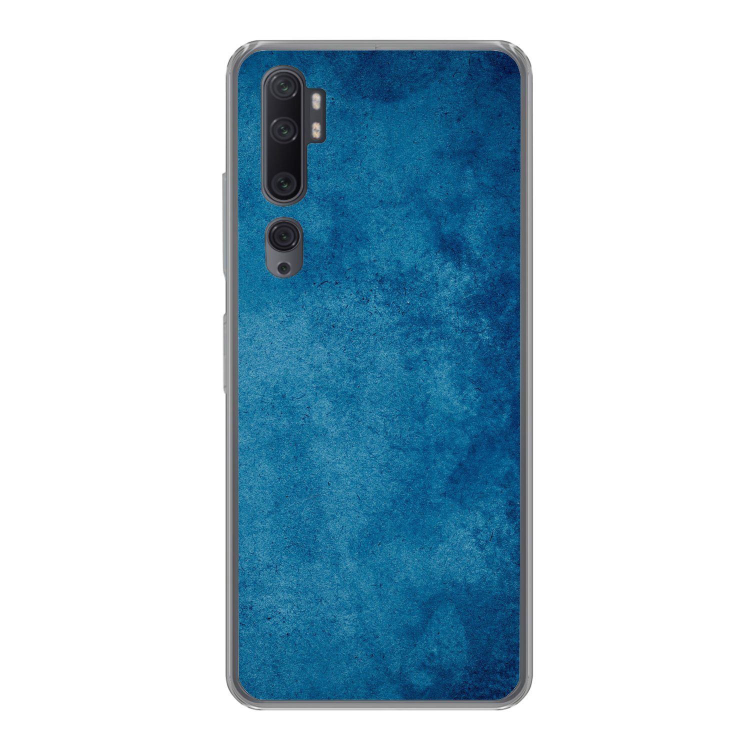 MuchoWow Handyhülle für Xiaomi Mi Note 10 Beton - Blau - Vintage - Strukturiert - Industri