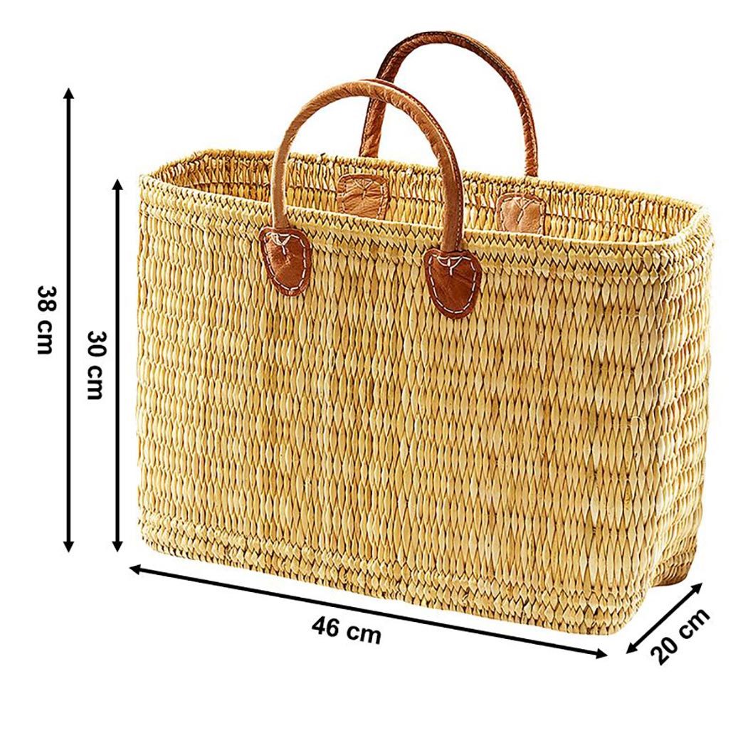 Kobolo Shopper Seegrastasche Griffe aus Leder Größe M 44x18x30 günstig online kaufen