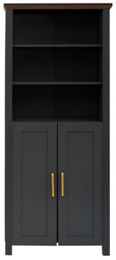 Home affaire Bücherregal Martinau, 1-tlg., Holzoptik, mit 2 Türen und 3 verstellbare Einlegeböden, Breite 75 cm